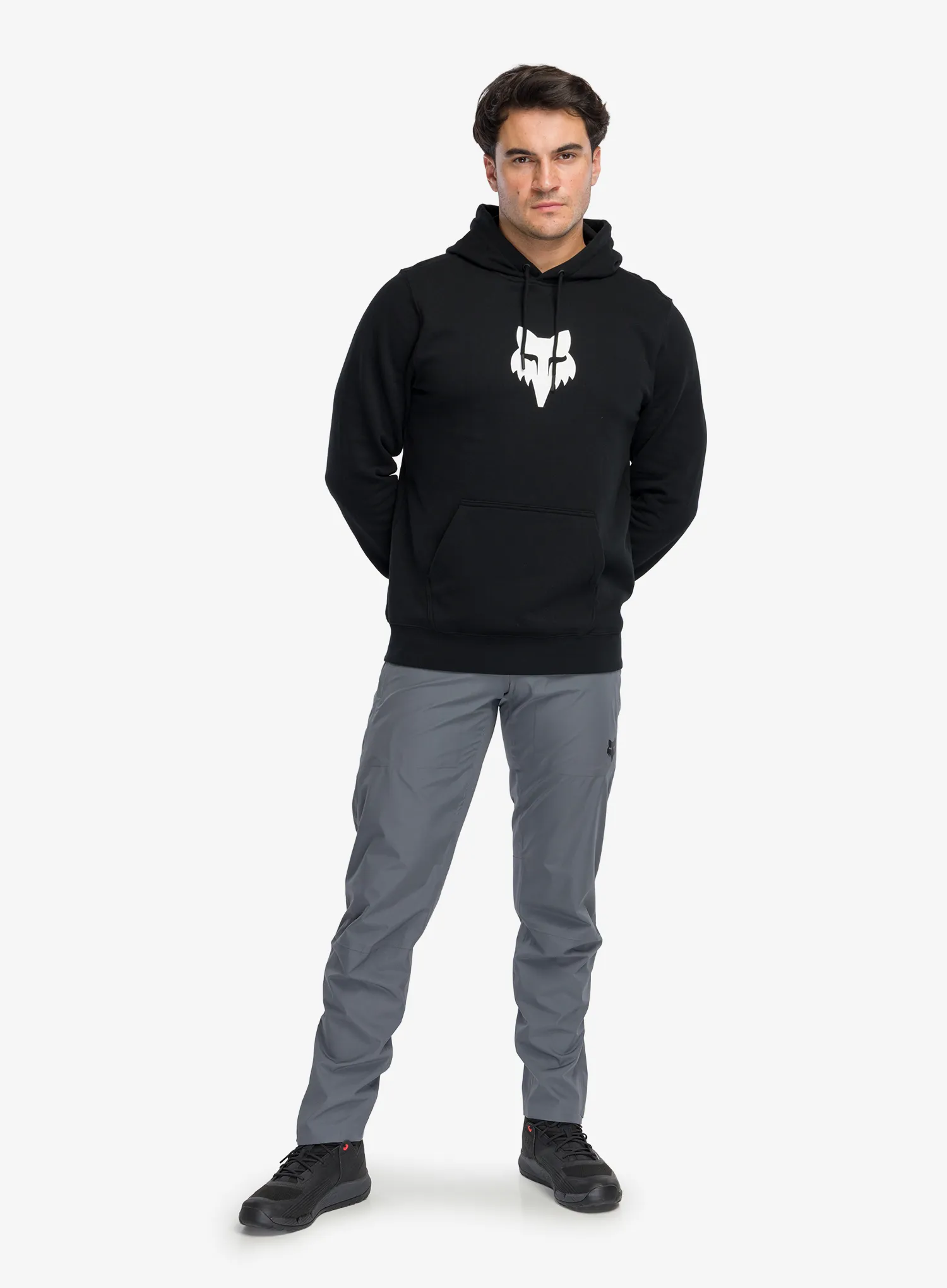Fox Fox Head Fleece Pullover Kapucnis felső - black