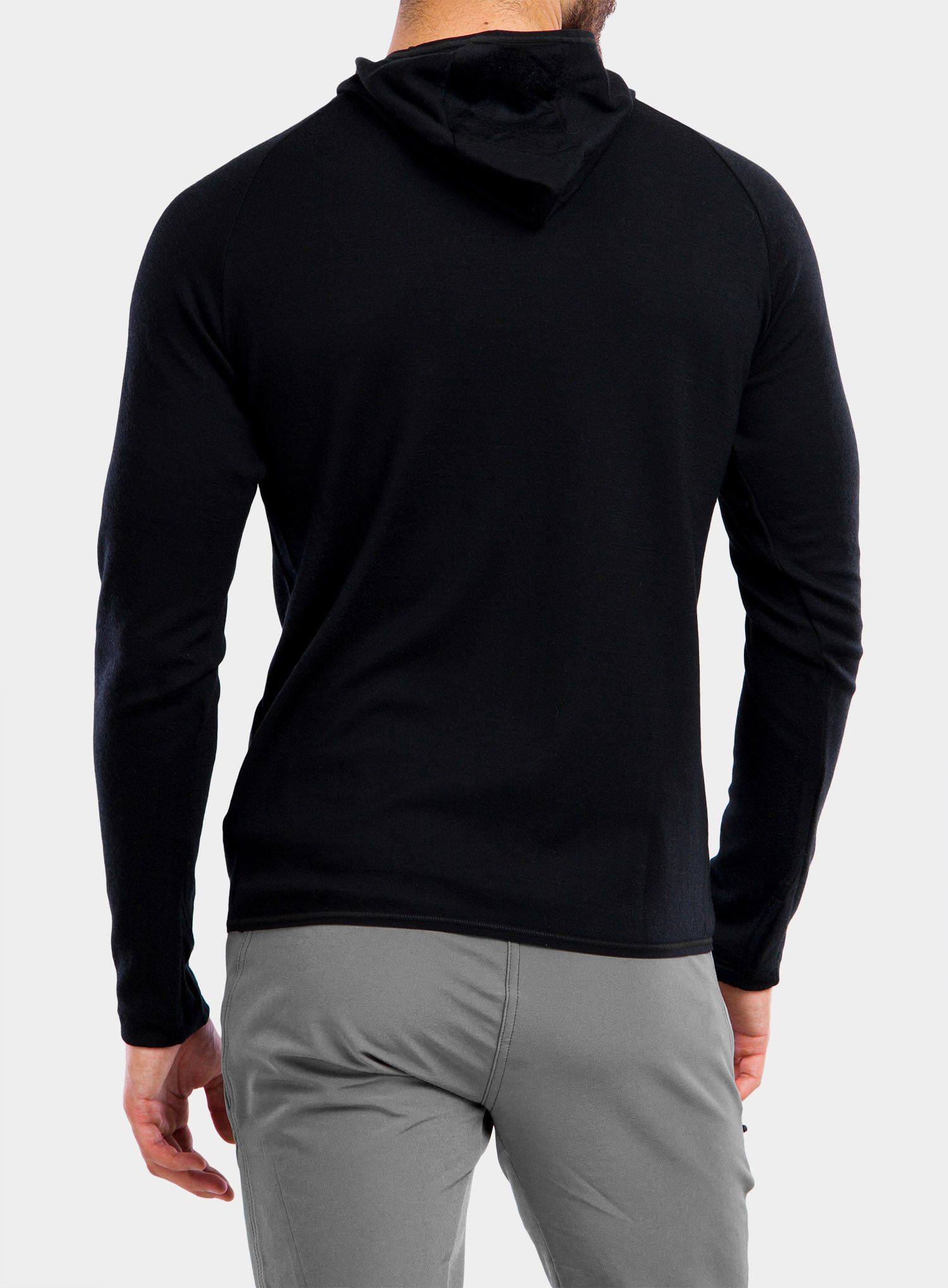 Sensor Merino Upper Fleece Hooded Kapucnis Felső - black mountains