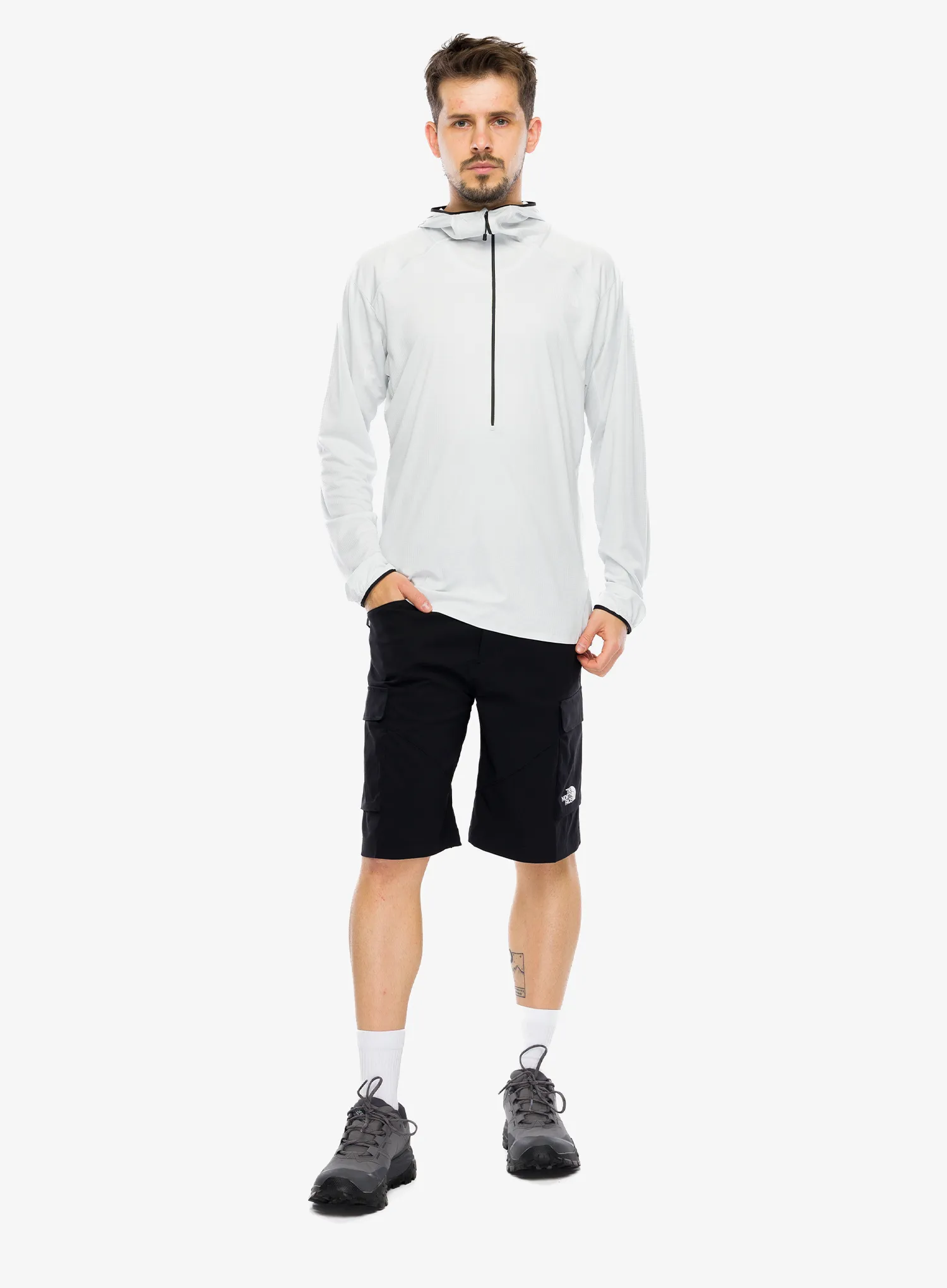 The North Face Summit Direct Sun Hoodie Cipzáras felső - pearl stone