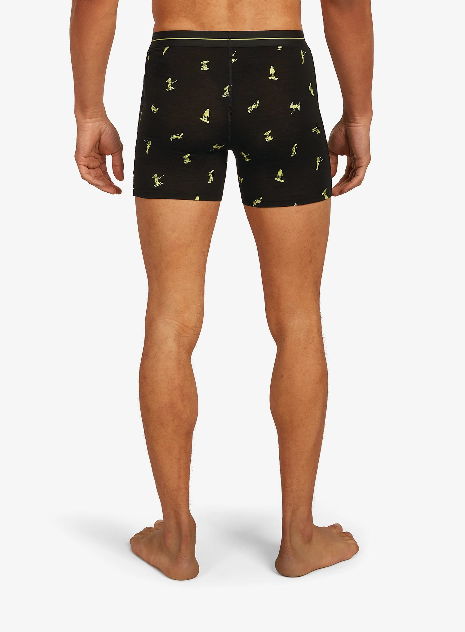Icebreaker Merino 150 Anatomica Boxers Ski Day Termoaktív boxeralsó - black/peridot/aop