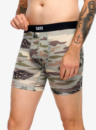 Saxx Vibe Xtra Soft Comfort Boxer Brief Fly Termoaktív boxeralsó - scenic desert/neutral grey