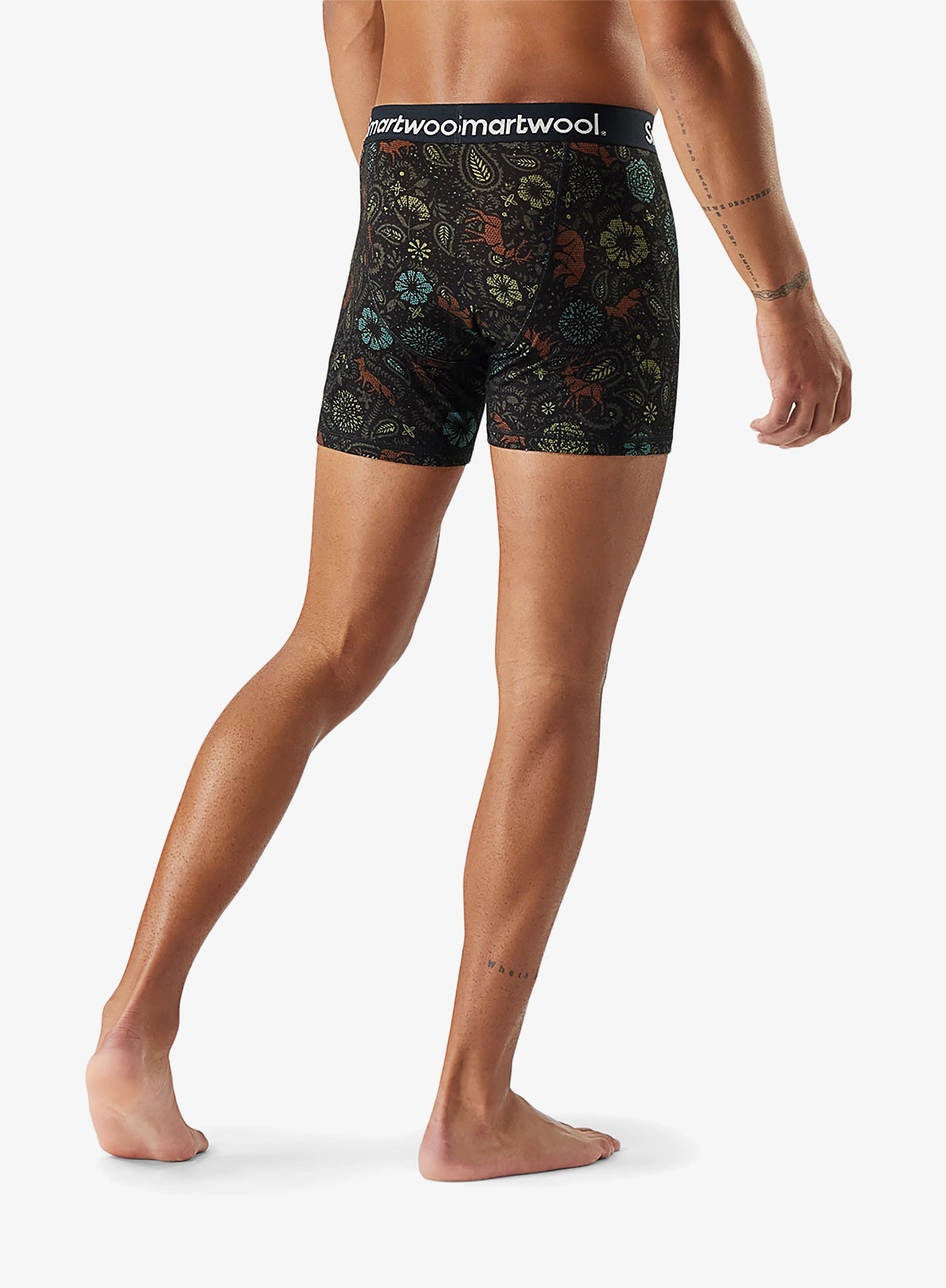 Smartwool Merino Print Boxer Brief Boxed Termoaktív boxeralsó - black paisley