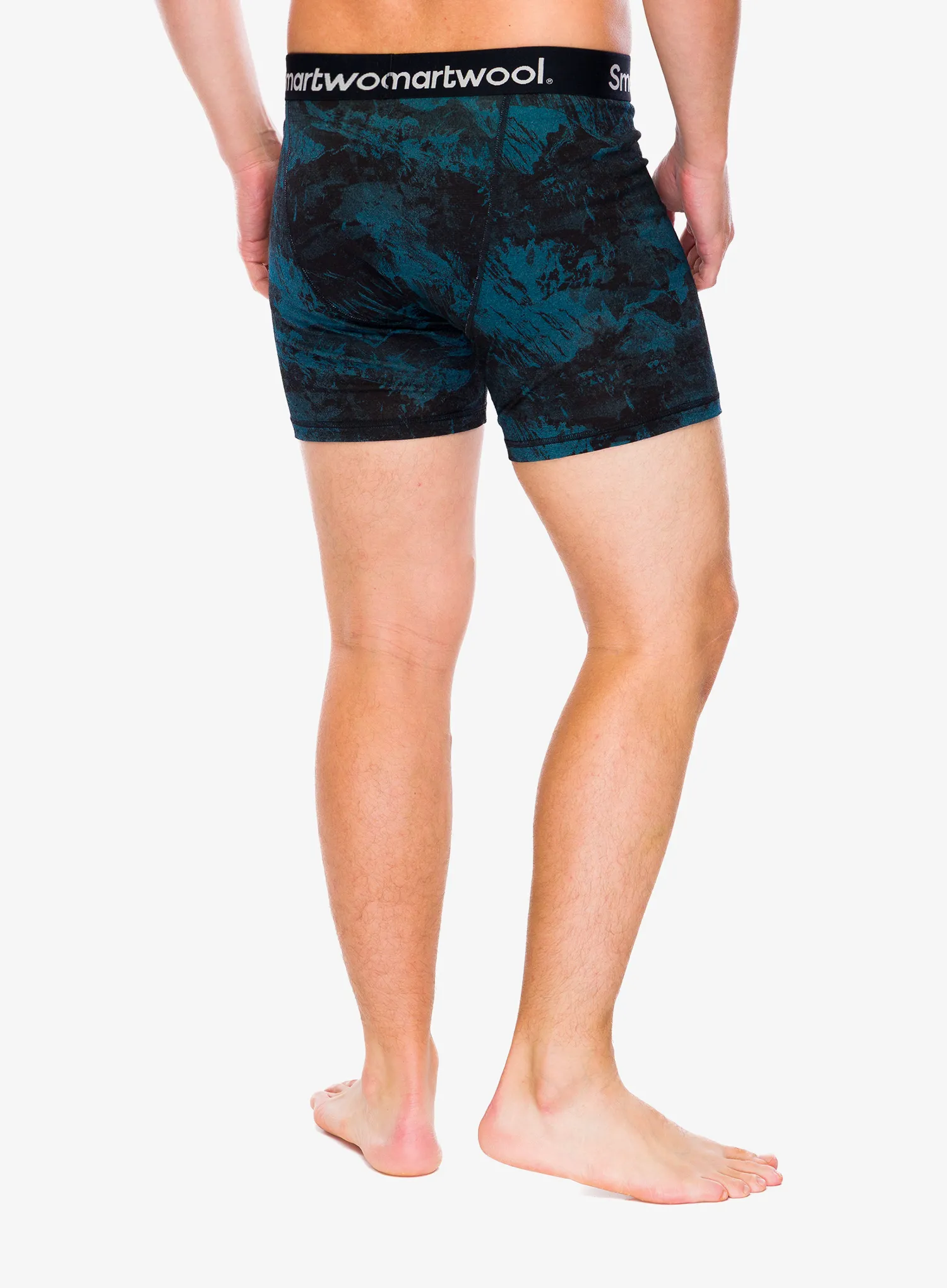 Smartwool Merino Print Boxer Brief Boxed Termoaktív boxeralsó - twilight blue mountain