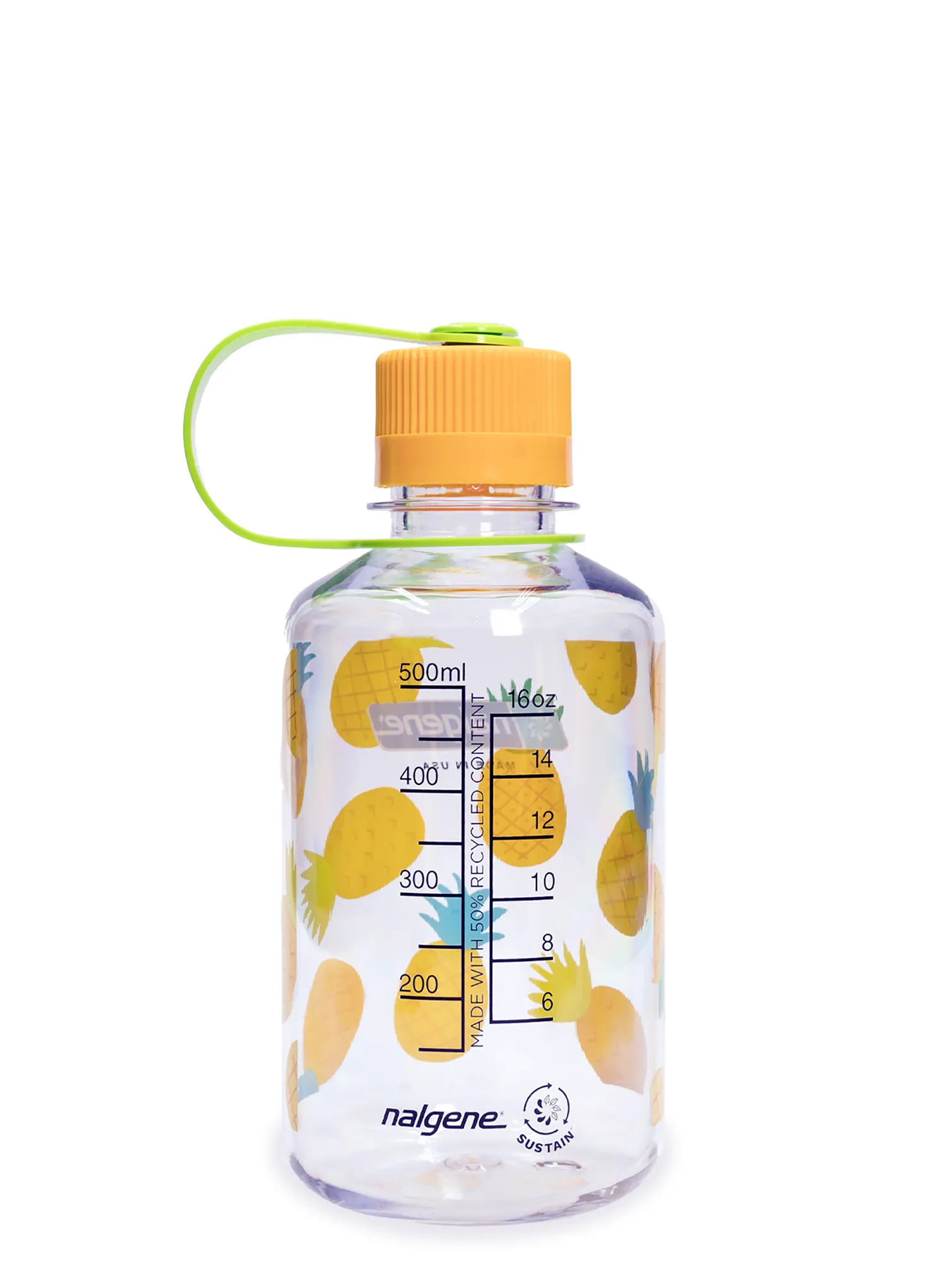 Nalgene Sustain Narrow Mouth Fruit Print 16 oz (473 ml) Palack - pineapples