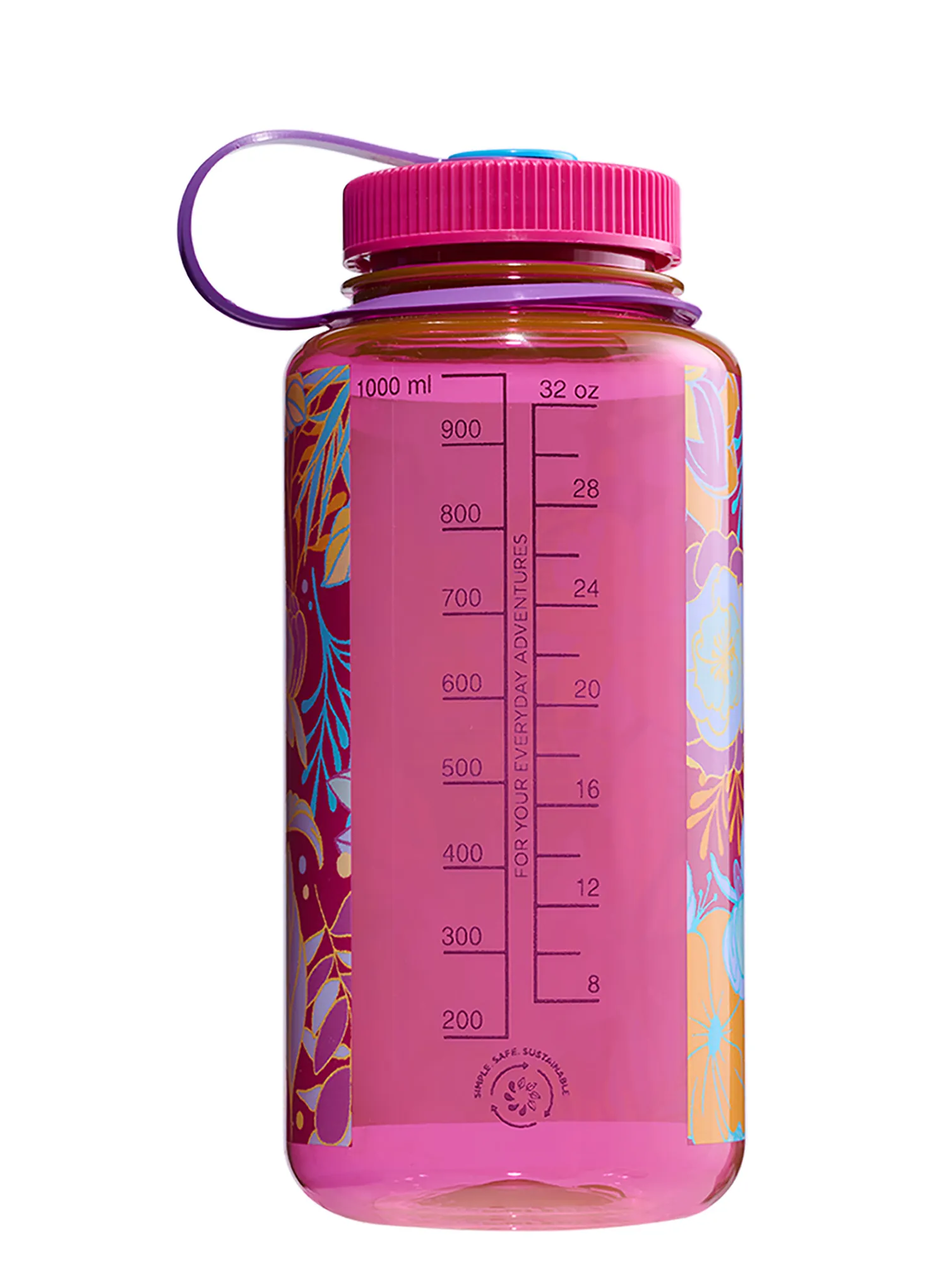 Nalgene Sustain Wide Mouth 32 oz (946 ml) Palack - florals