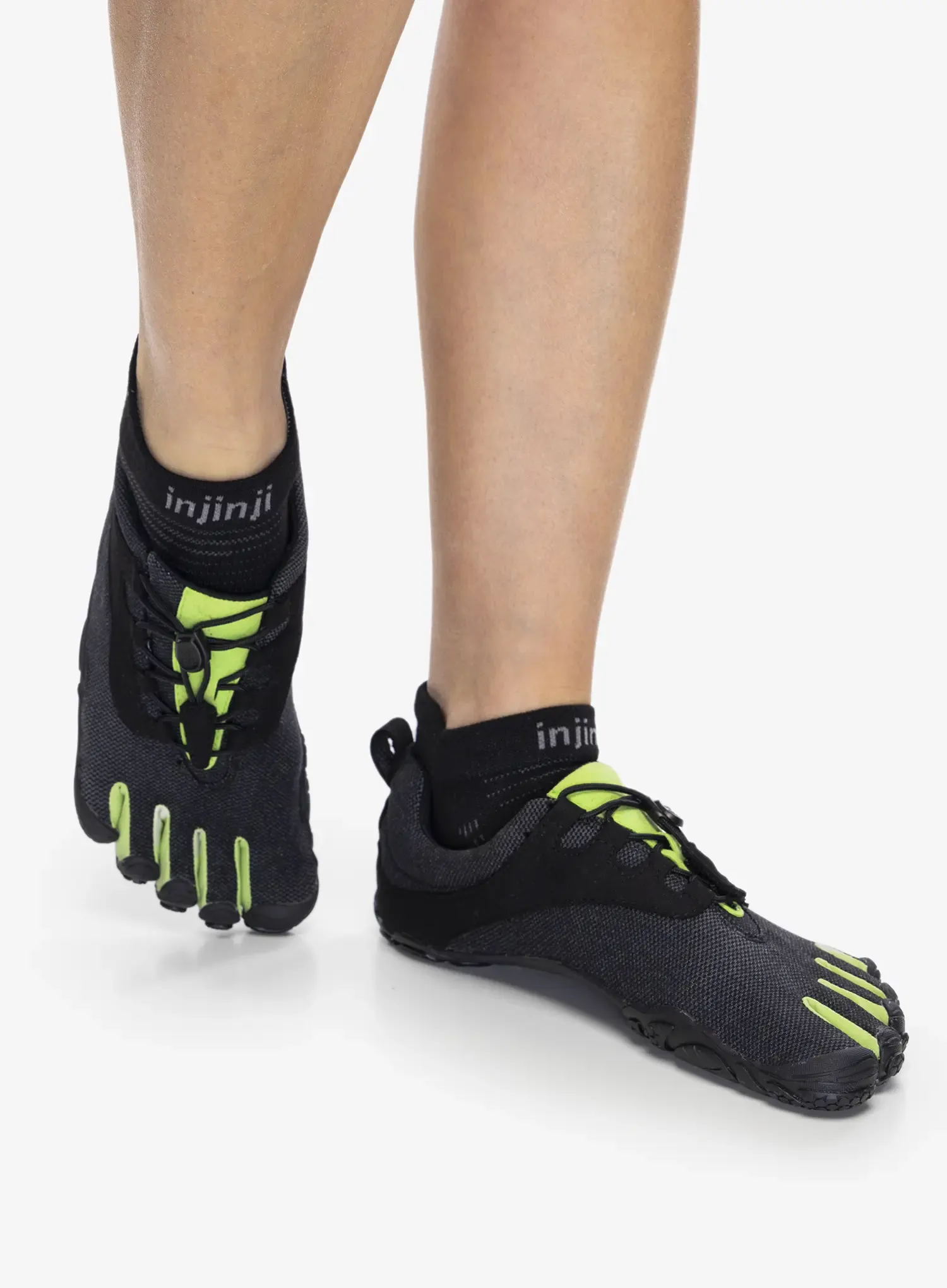 Vibram Fivefingers V-Run Retro Futócipő nőknek - black/green/black