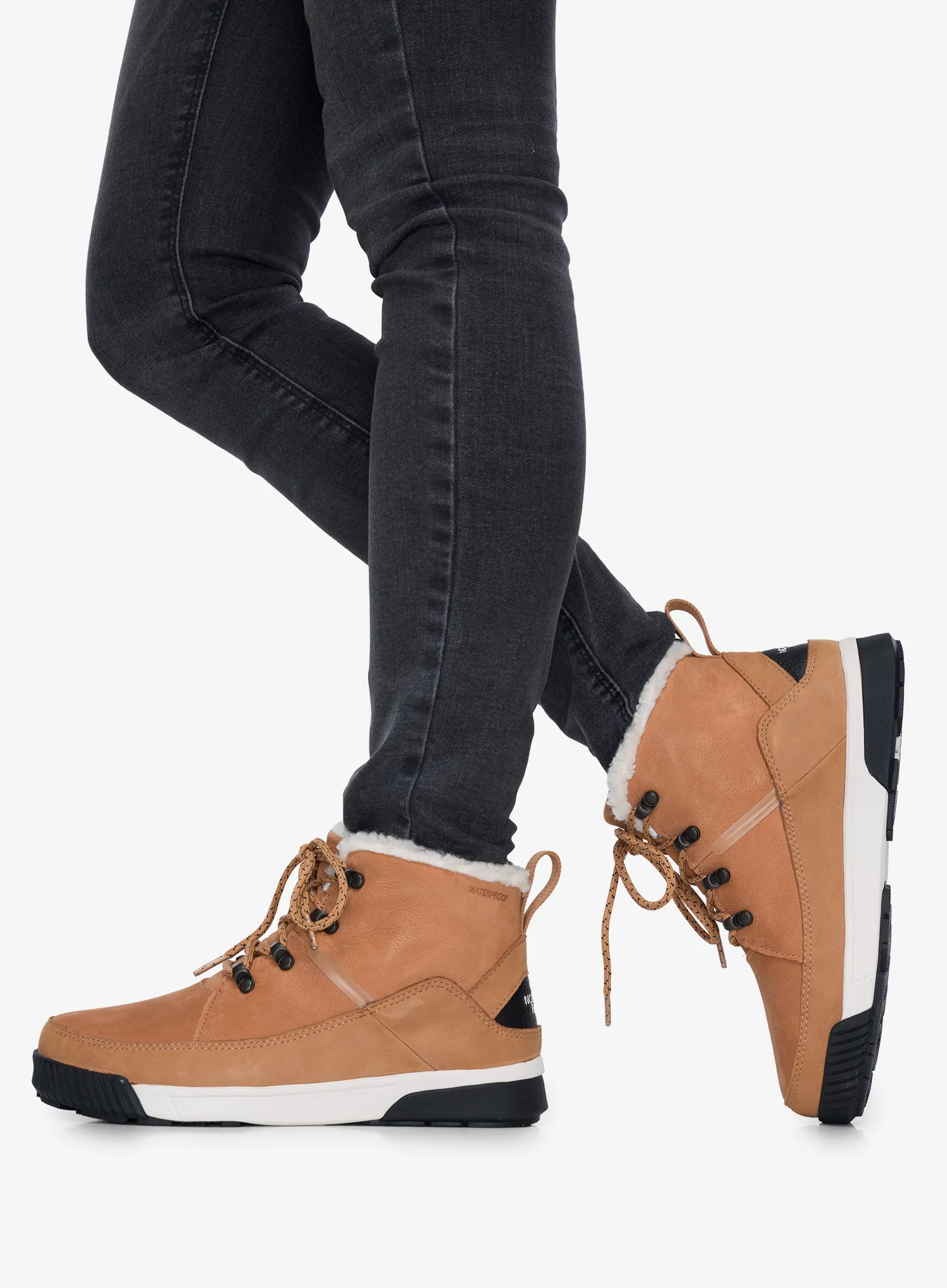 The North Face Sierra Mid Lace WP Női cipő - almond butter/tnf black