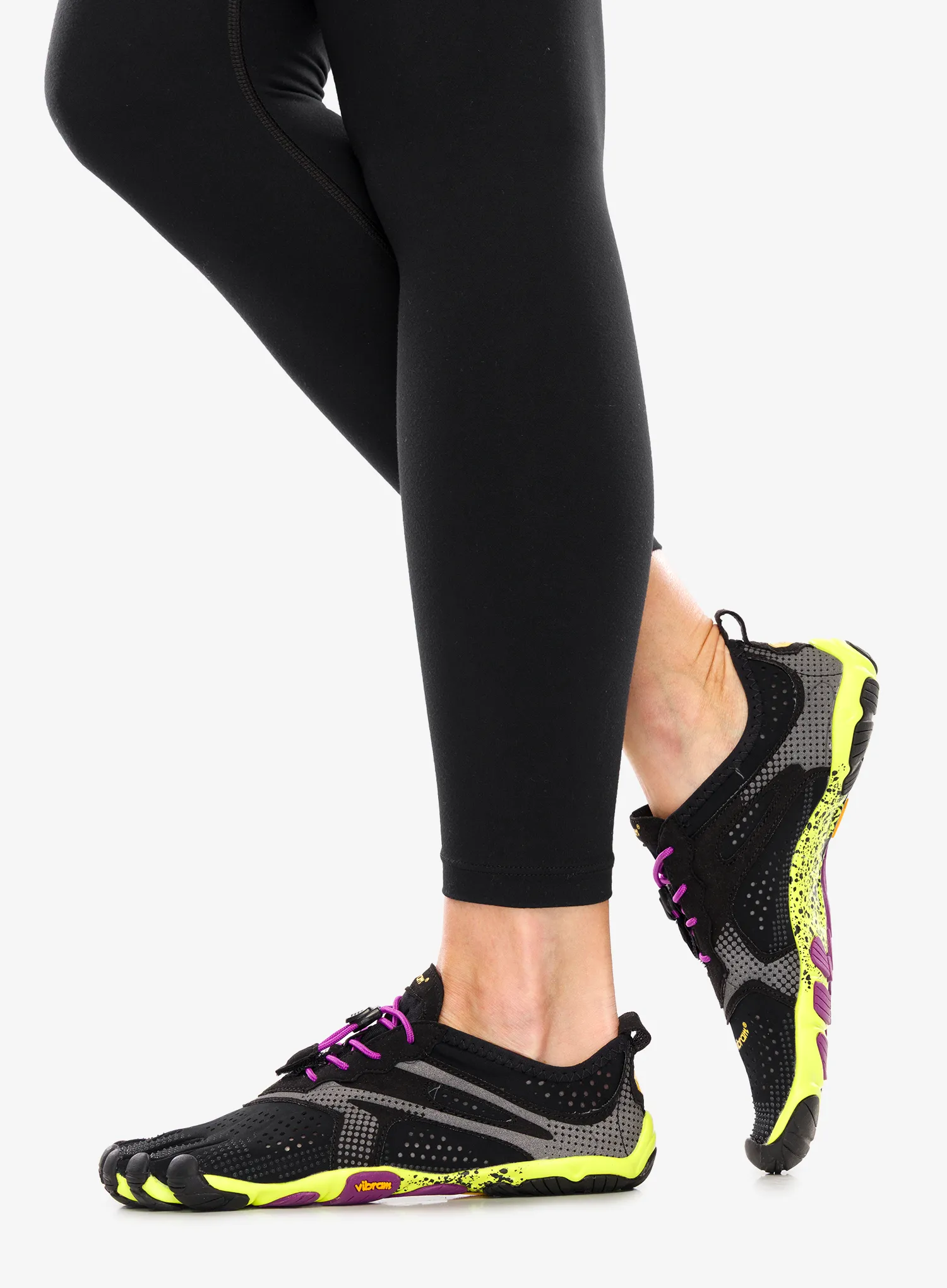 Vibram Fivefingers V-Run SS2021 Női Futócipők - black/yellow/purple