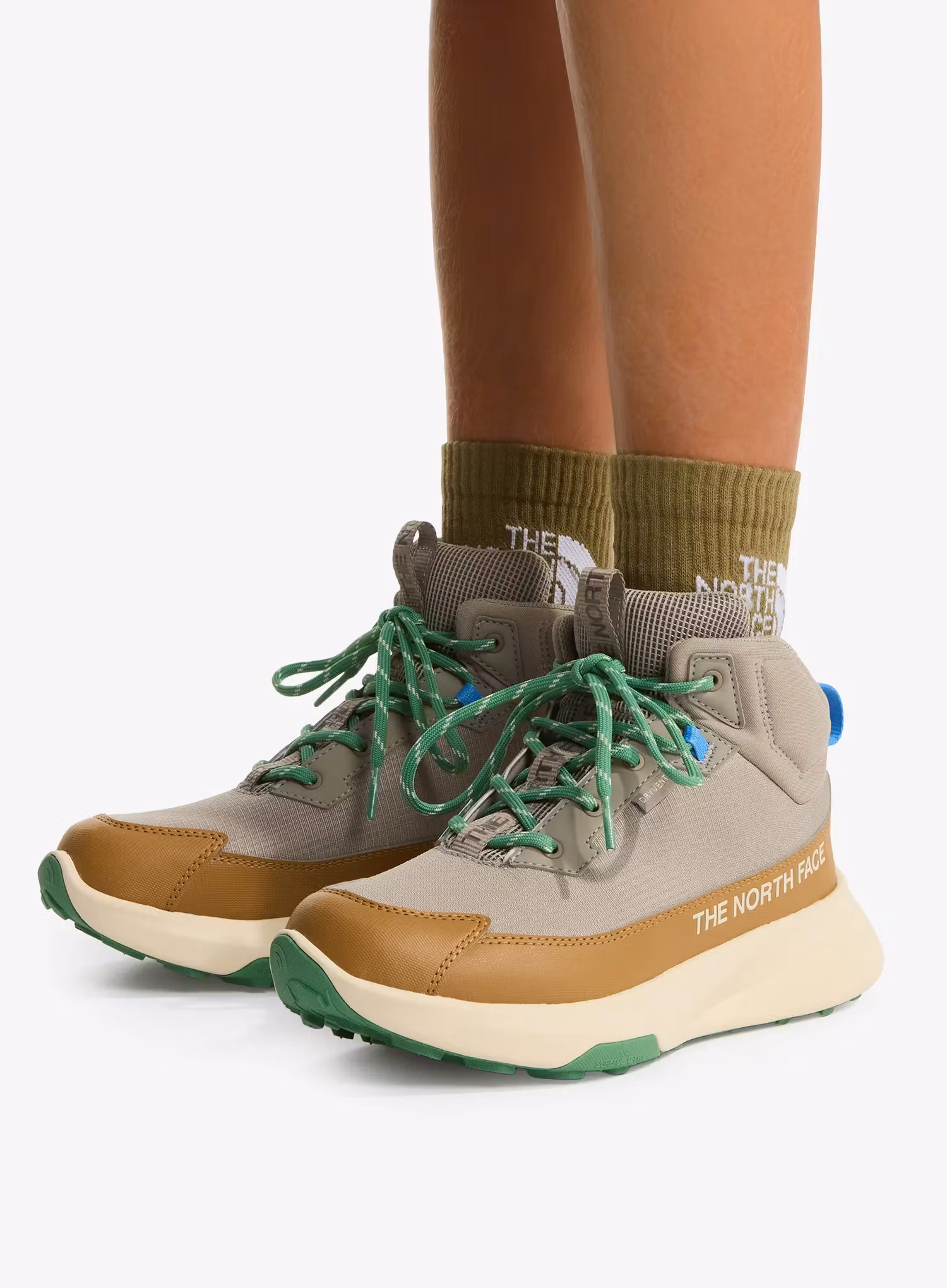 The North Face Fastpack II Mid WP Gyerekcipő - stone slab/algae