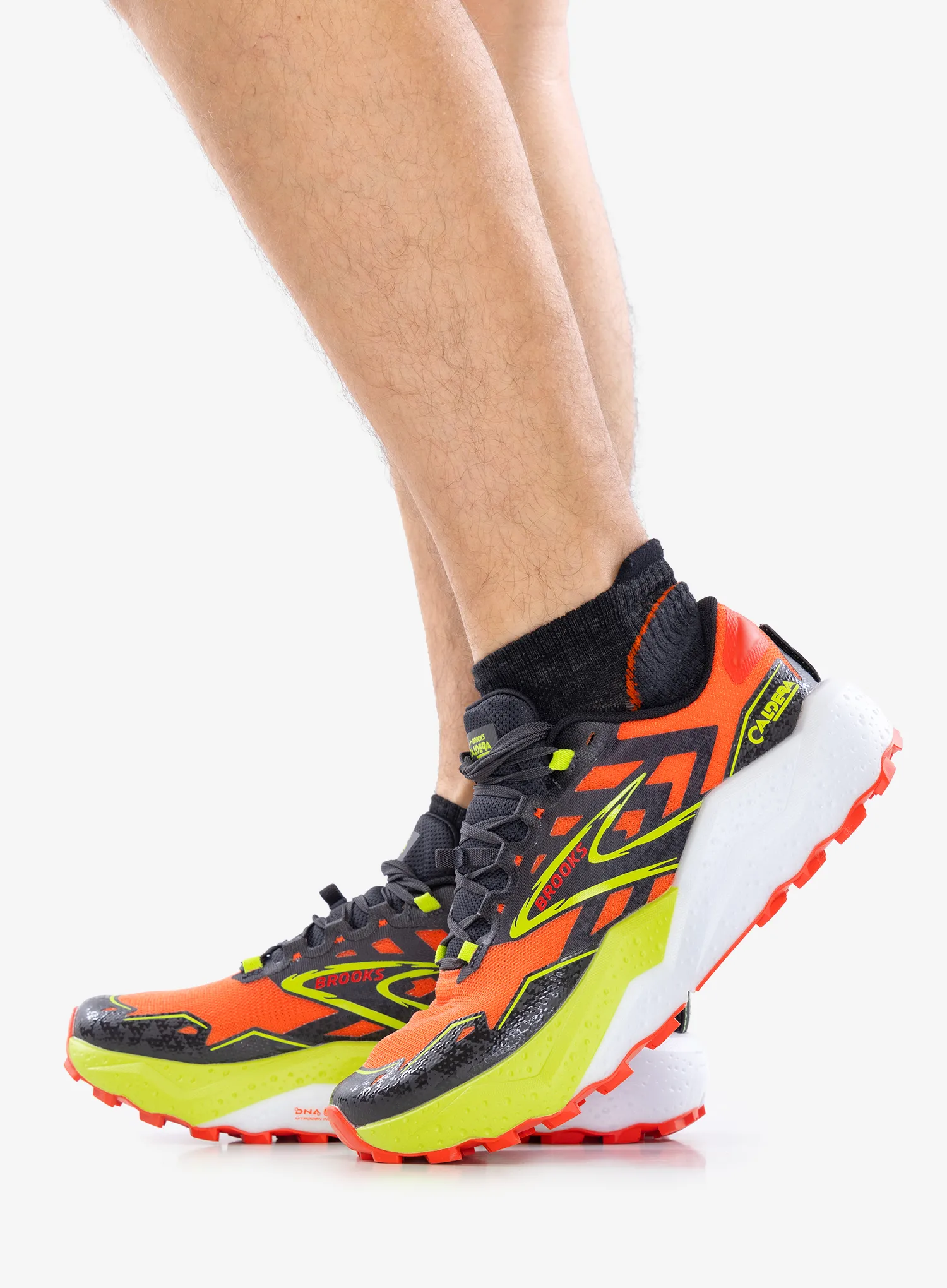 Brooks Caldera 7 Terepfutó cipő - cherry tomato/phantom/lime