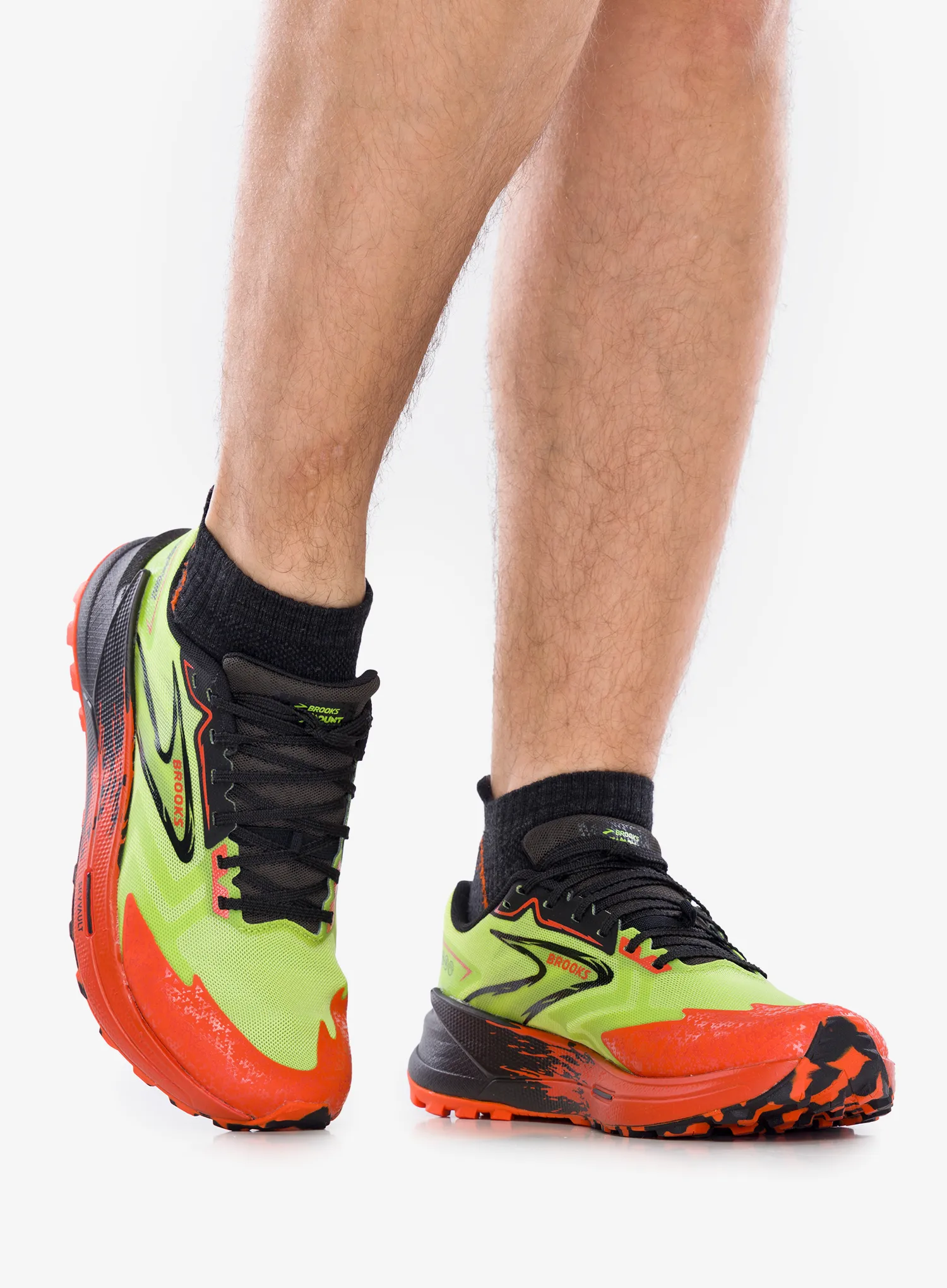 Brooks Catamount 3 Terepfutó cipő - acid lime/cherry tomato/black