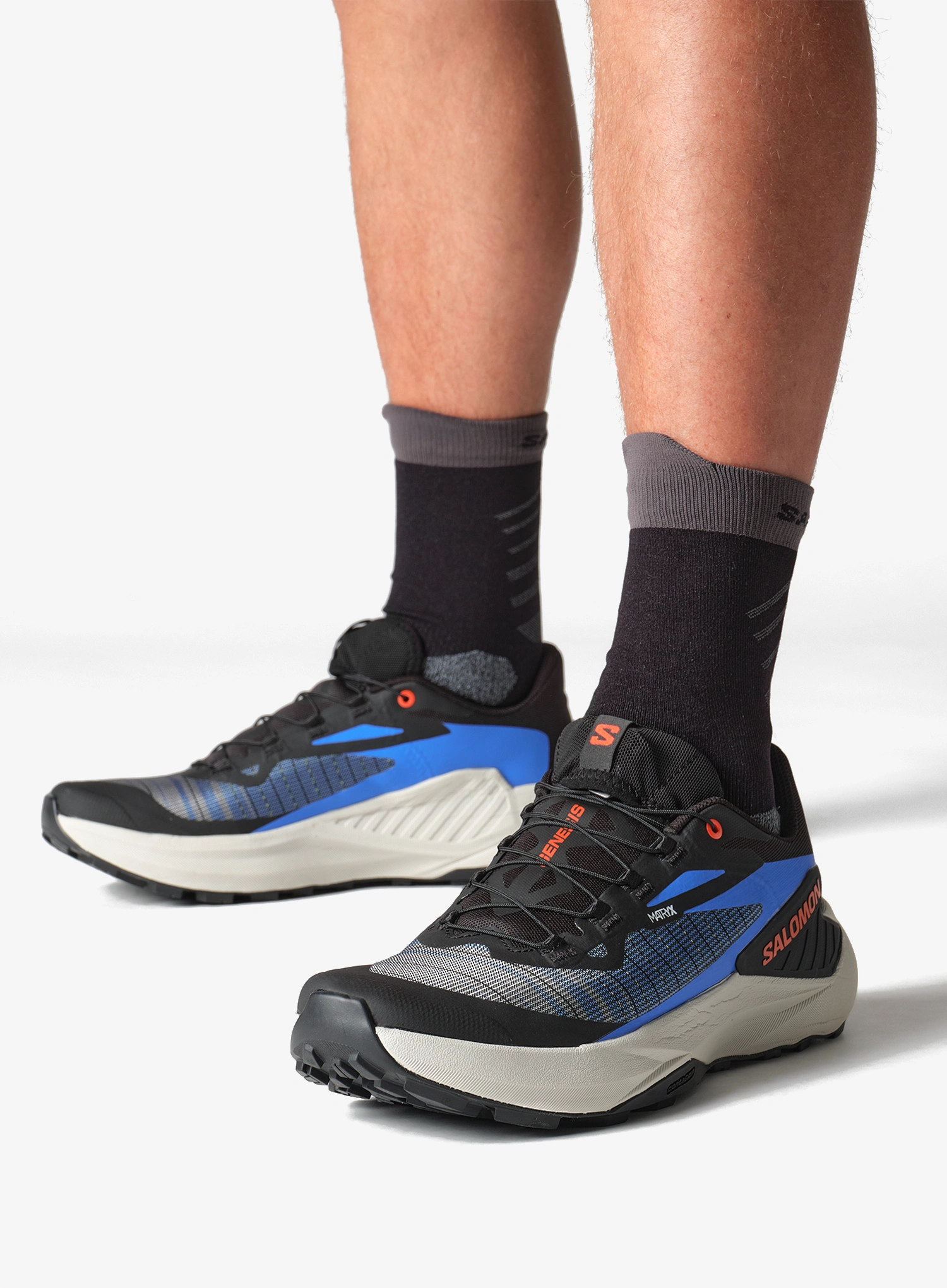 Salomon Genesis Terepfutó cipő - black/french blue/chert