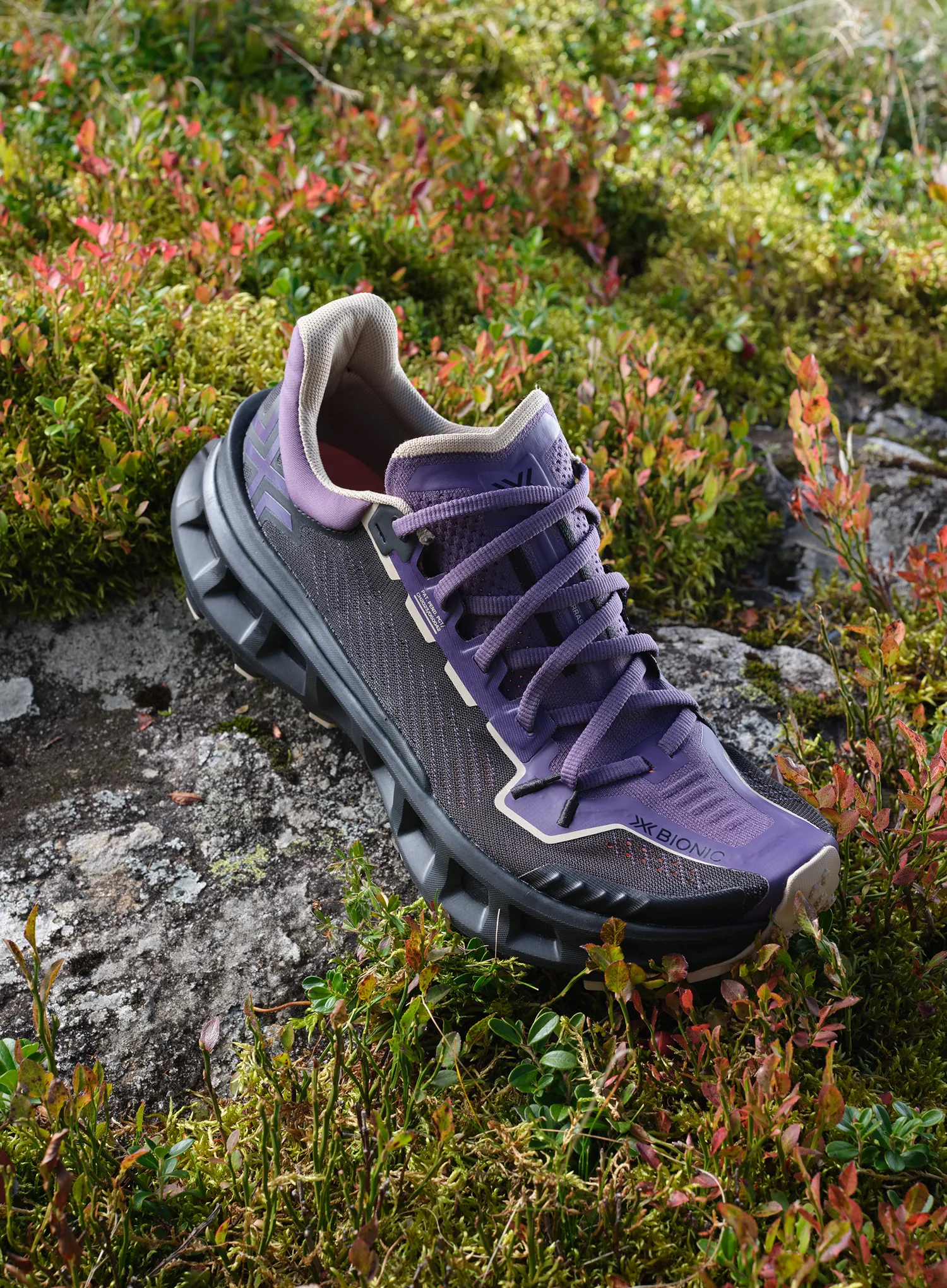 X-Bionic Terraskin X03 Terepfutó cipő - deep purple/x black/sand
