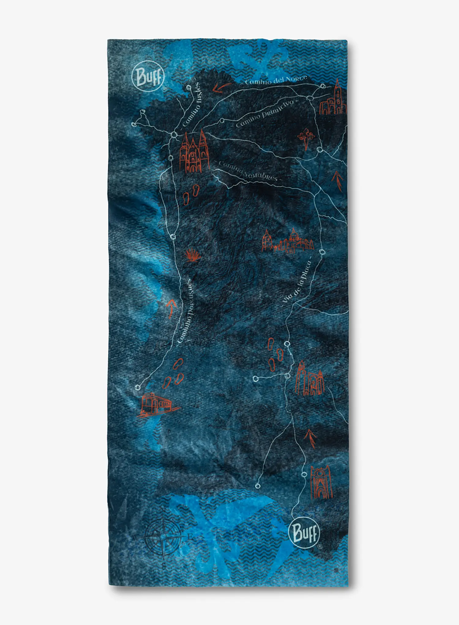 Buff CoolNet UV+ Camino de Santiago Többfunkciós Sál - peninsula denim