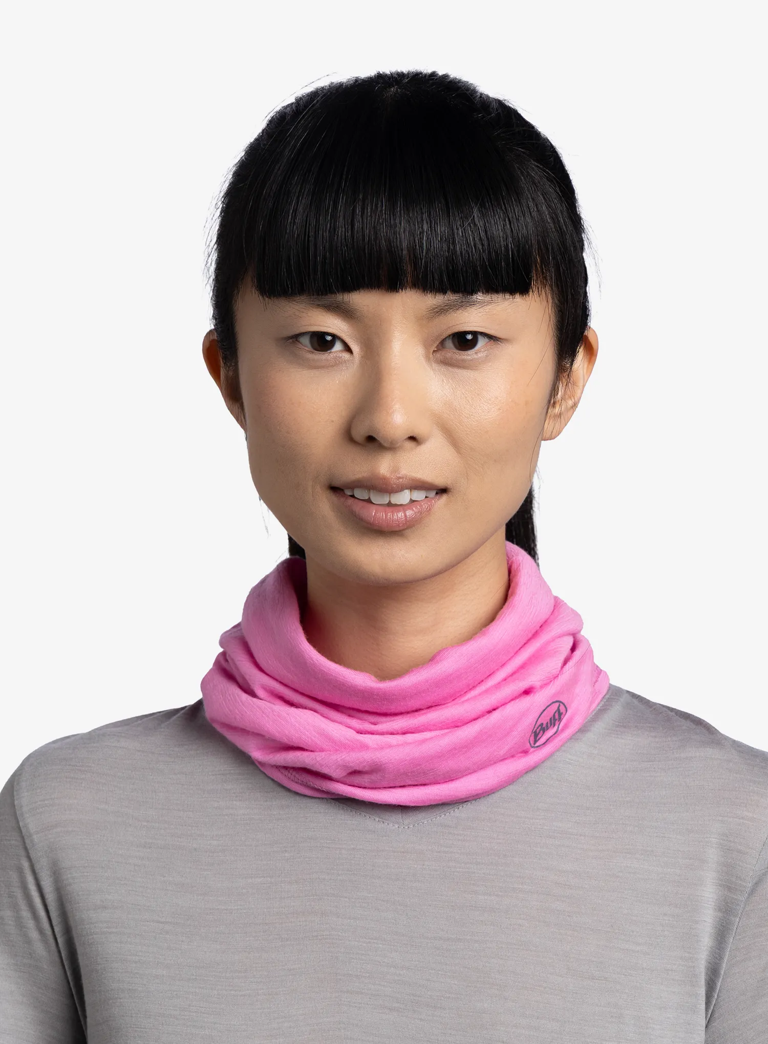 Buff Lightweight Merino Wool Többfunkciós sál - solid fluor fuchsia