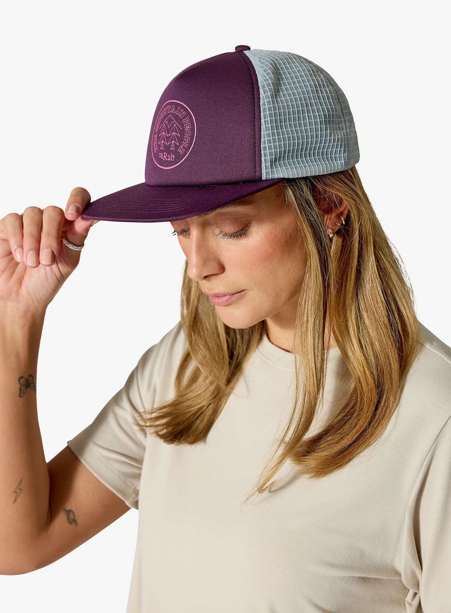 Rab Cirque Print Cap Baseball-Sapka - mulberry/pewter