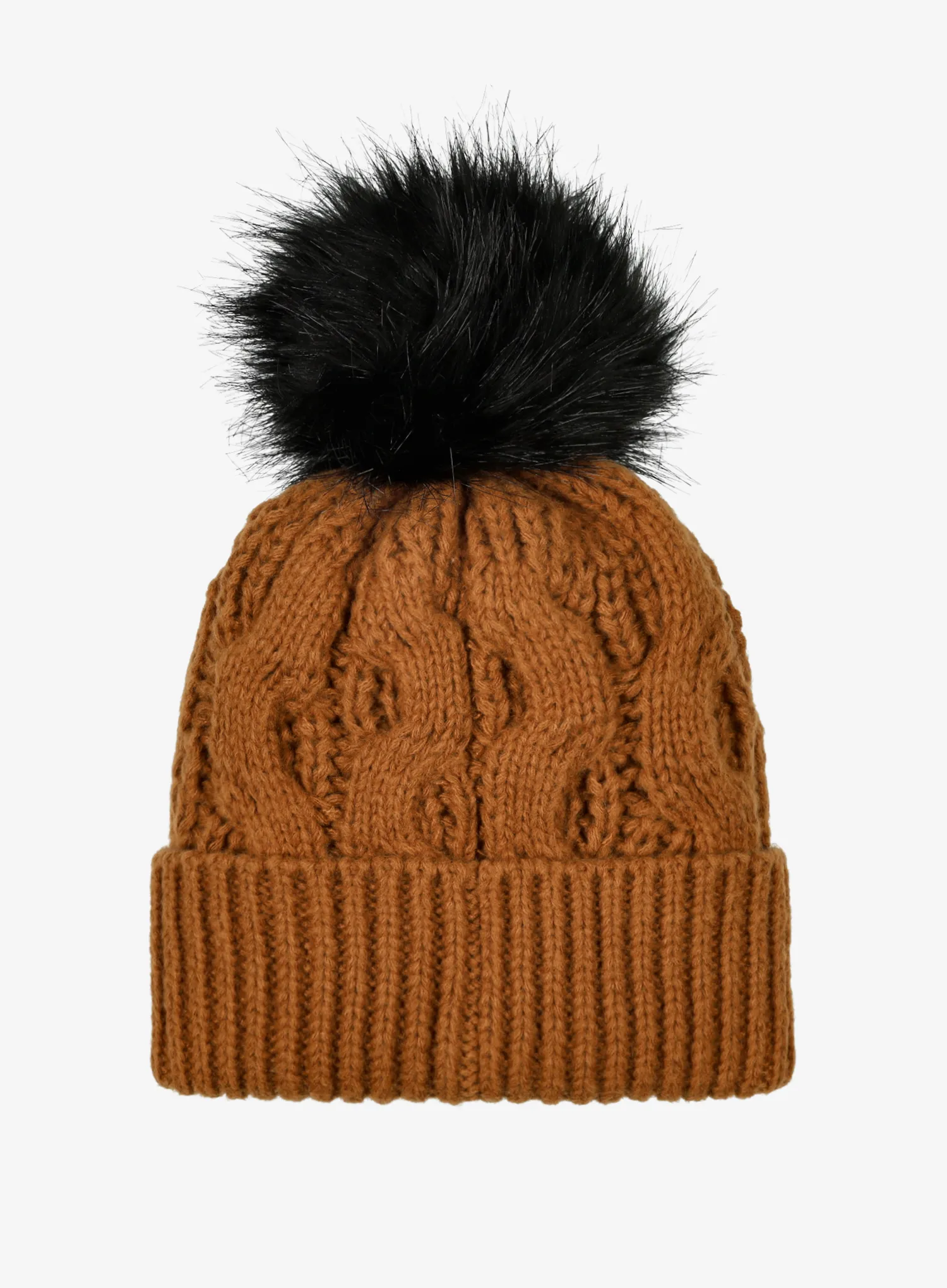 Columbia Boundless Days Cable Knit Pom Beanie Női téli sapka - camel brown