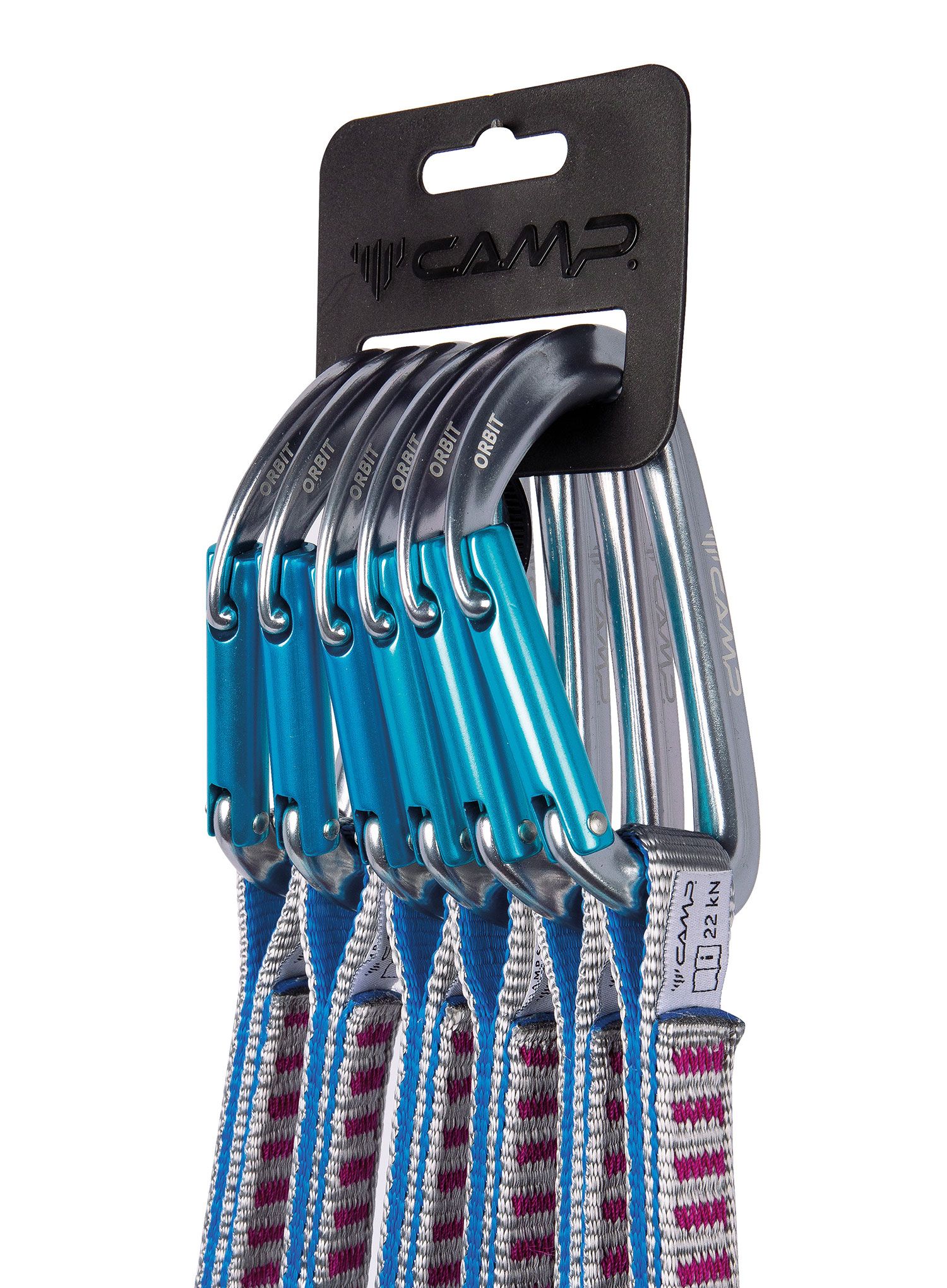 Camp Orbit Express KS 12 cm 6-Pack Expressz sziklamászáshoz - grey/blue/fuchsia