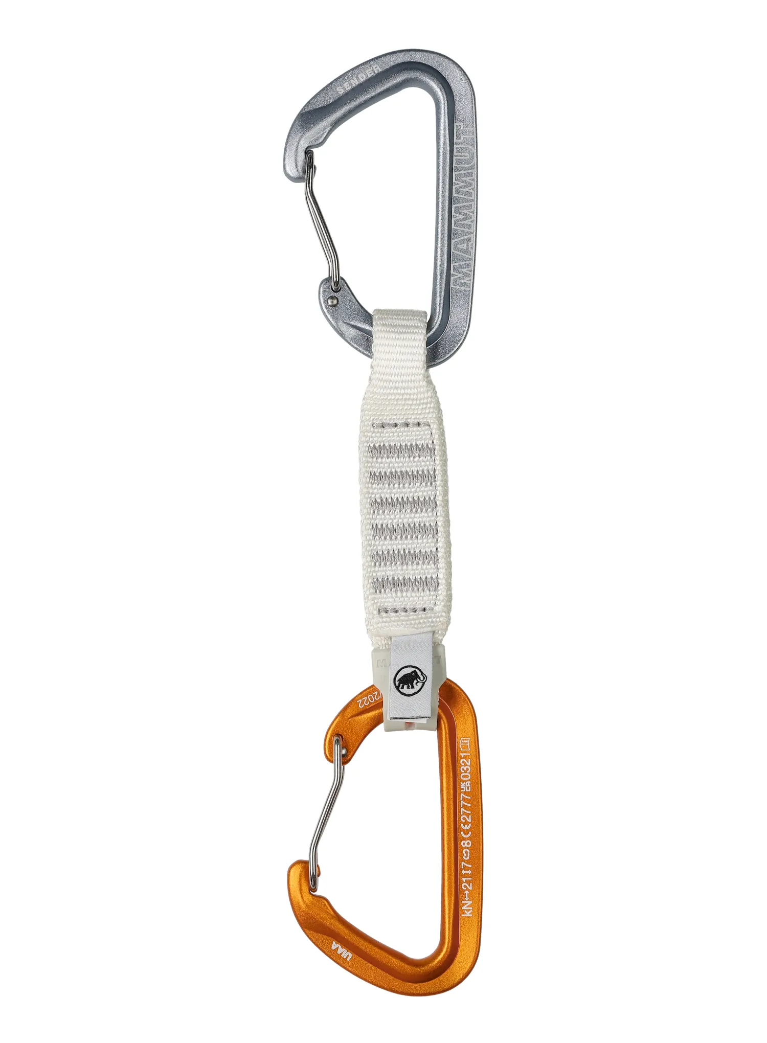 Mammut Sender Wire 12 cm 6-Pack Quickdraws  Expressz Sziklamászáshoz - light grey/gold