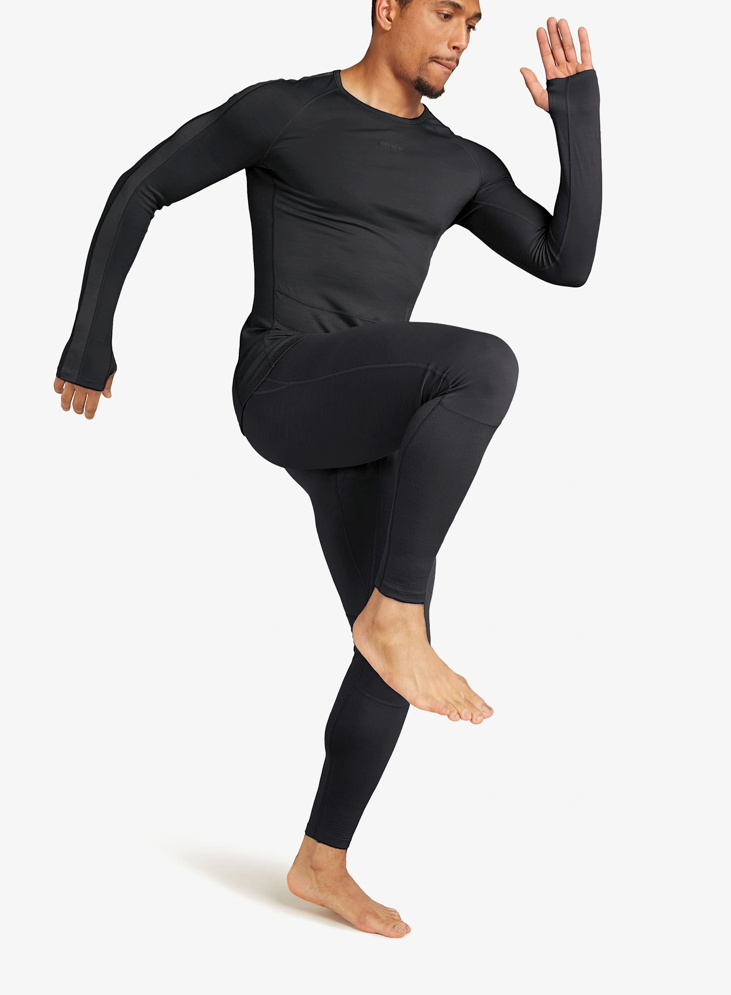 Icebreaker Men 200 ZoneKnit Leggings Hőszigetelő hosszú alsó - black