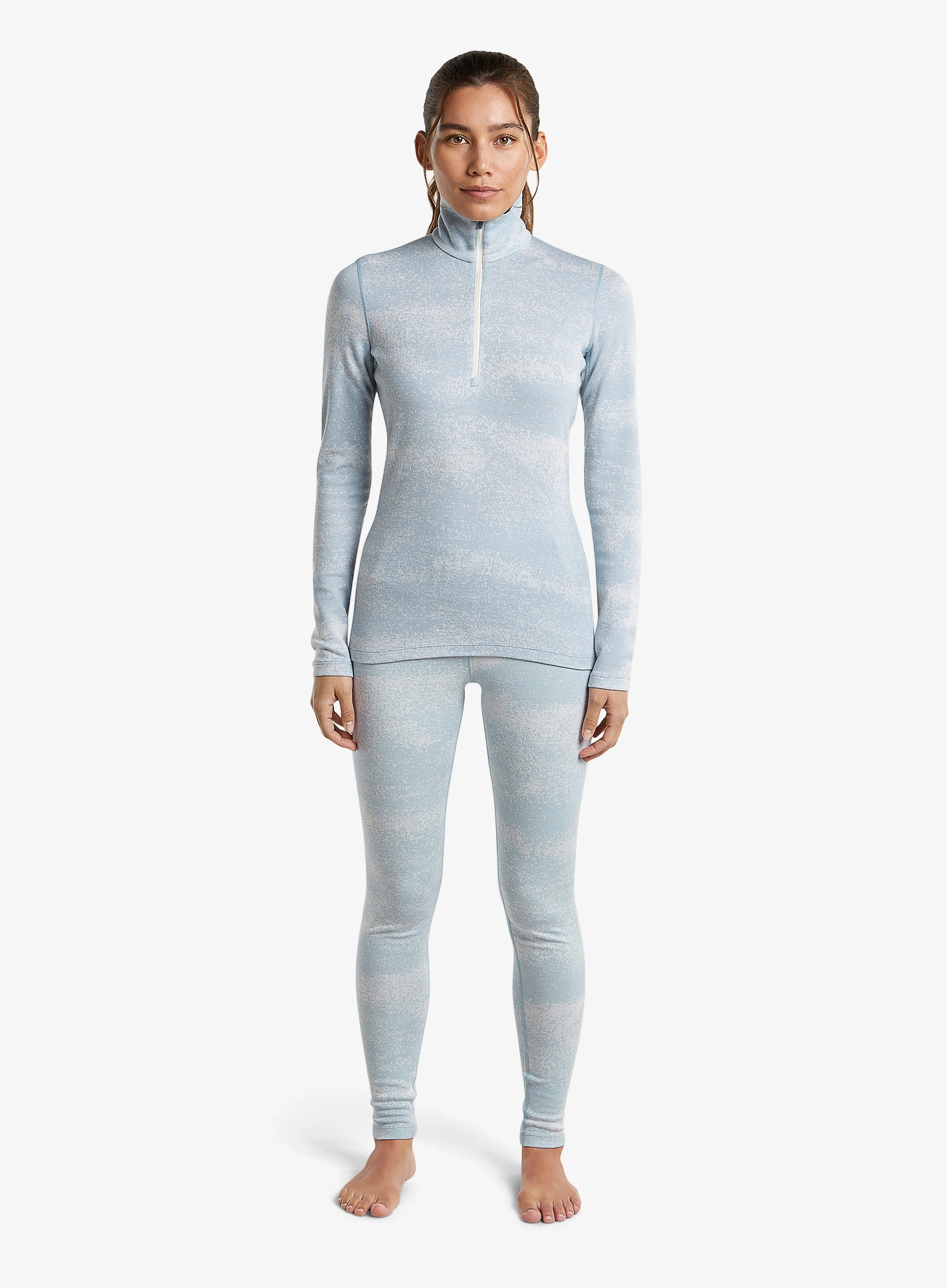 Icebreaker Merino 260 Tech Vertx High Rise Leg Chillwave Termoaktív női hosszú alsó - snow/zinc blue/j