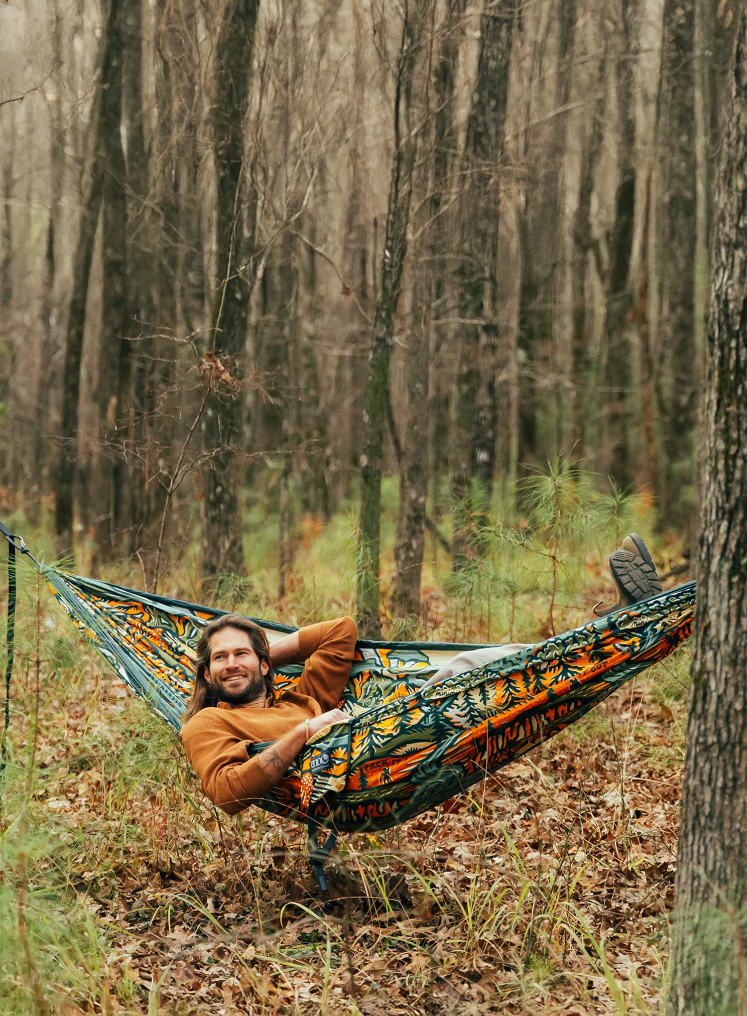 ENO DoubleNest Print - Giving Back Hammock Kétszemélyes függőágy - keep it wild/spruce