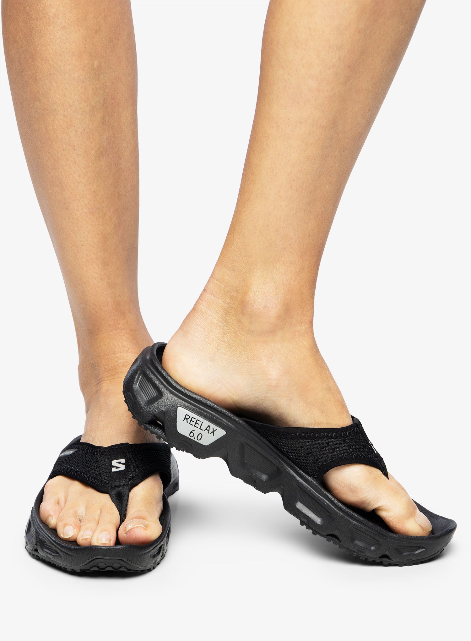 Salomon Reelax Break 6.0 Női Lábujjközös Papucs - black/black/alloy