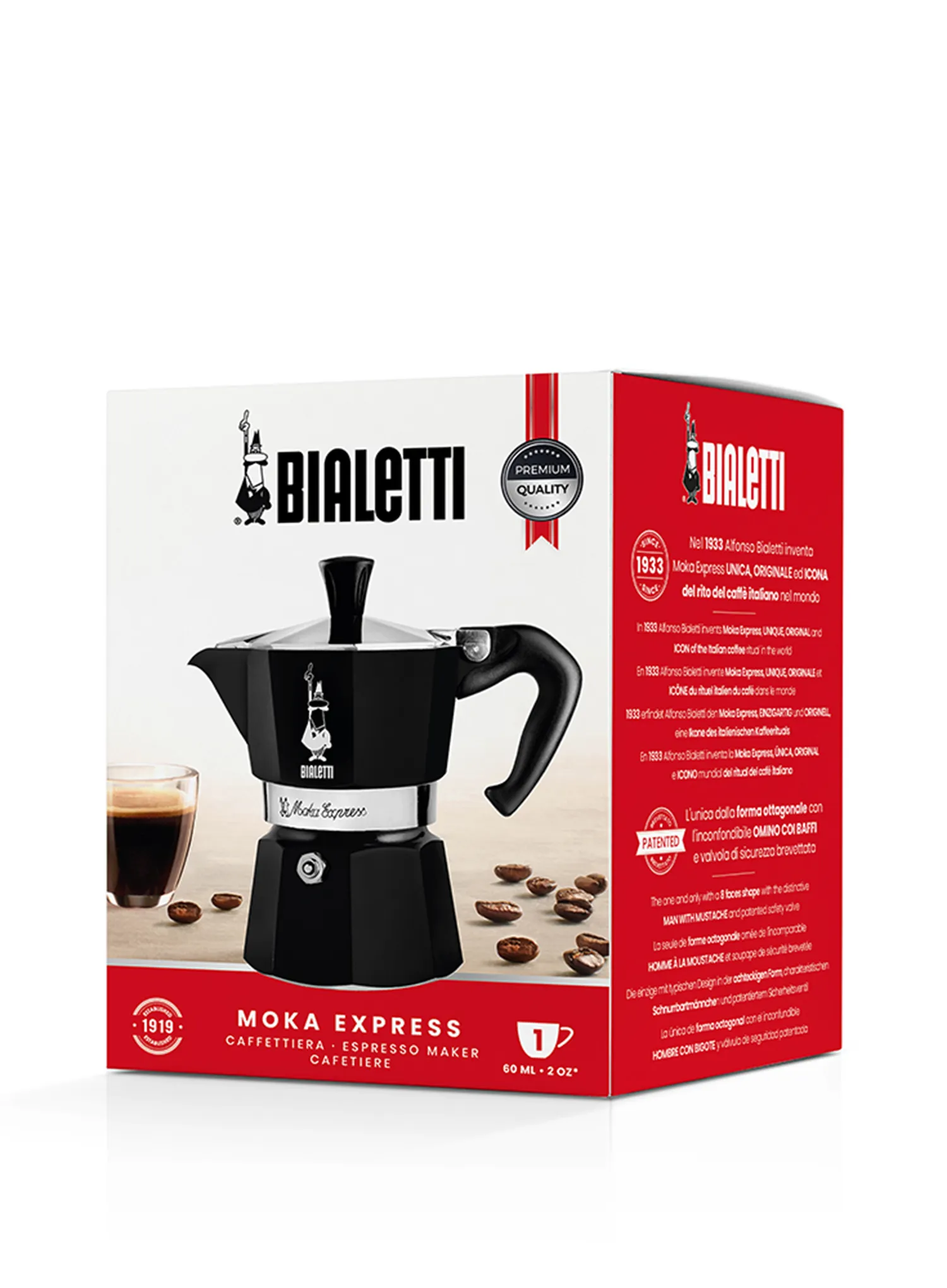 Bialetti Moka Express 1TZ Turista kávéfőző - black