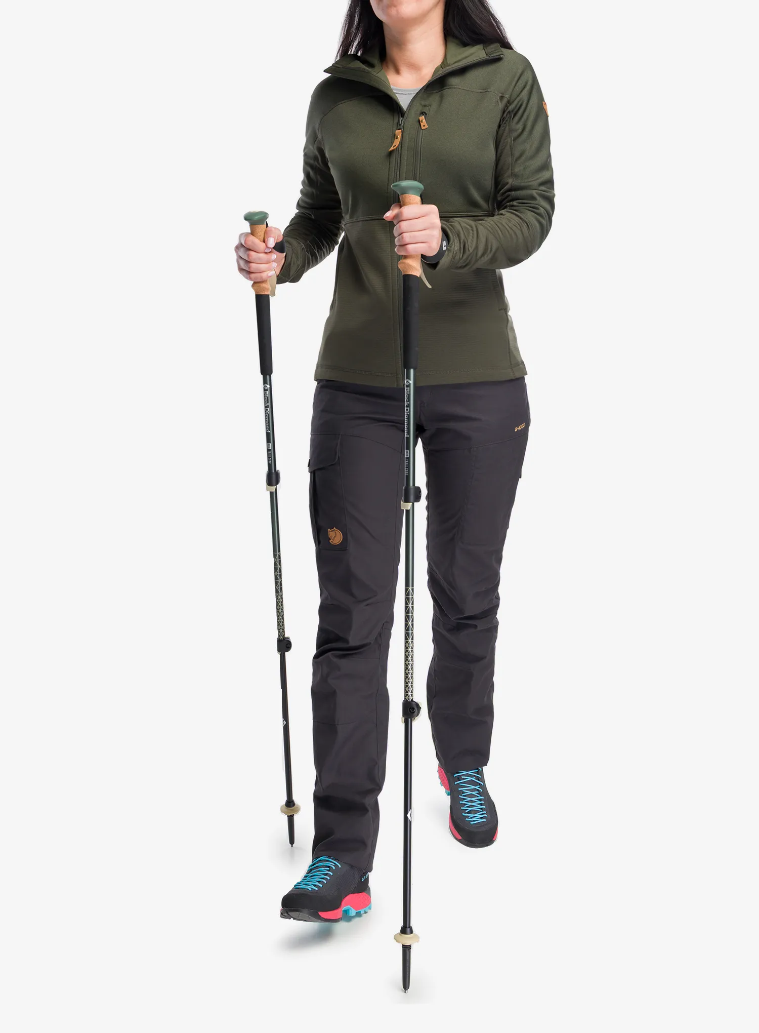 Black Diamond Trail Cork Trekking Poles Túrabot - laurel green
