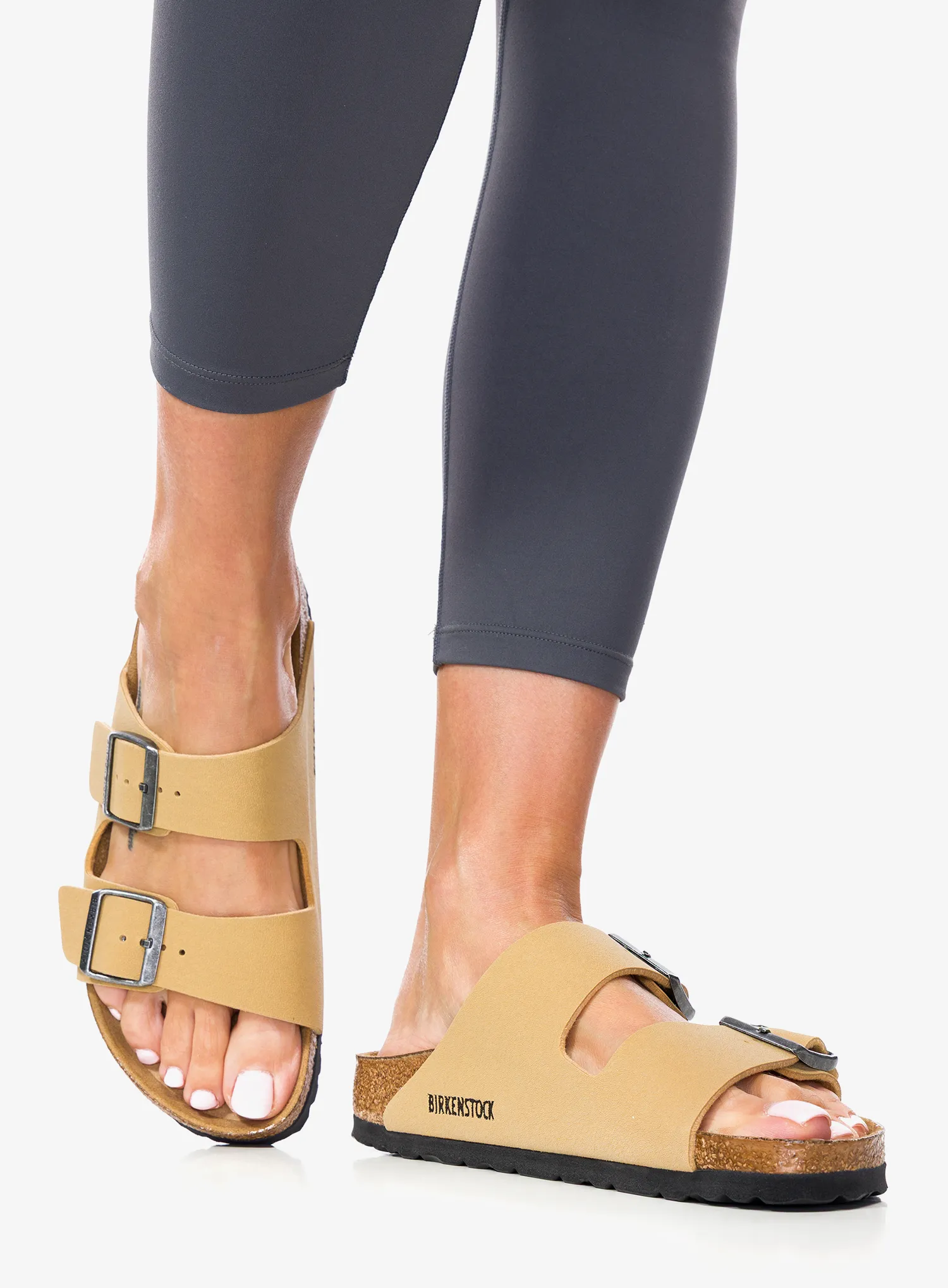 Birkenstock Arizona Birko-Flor Nubuk Női papucs - latte cream