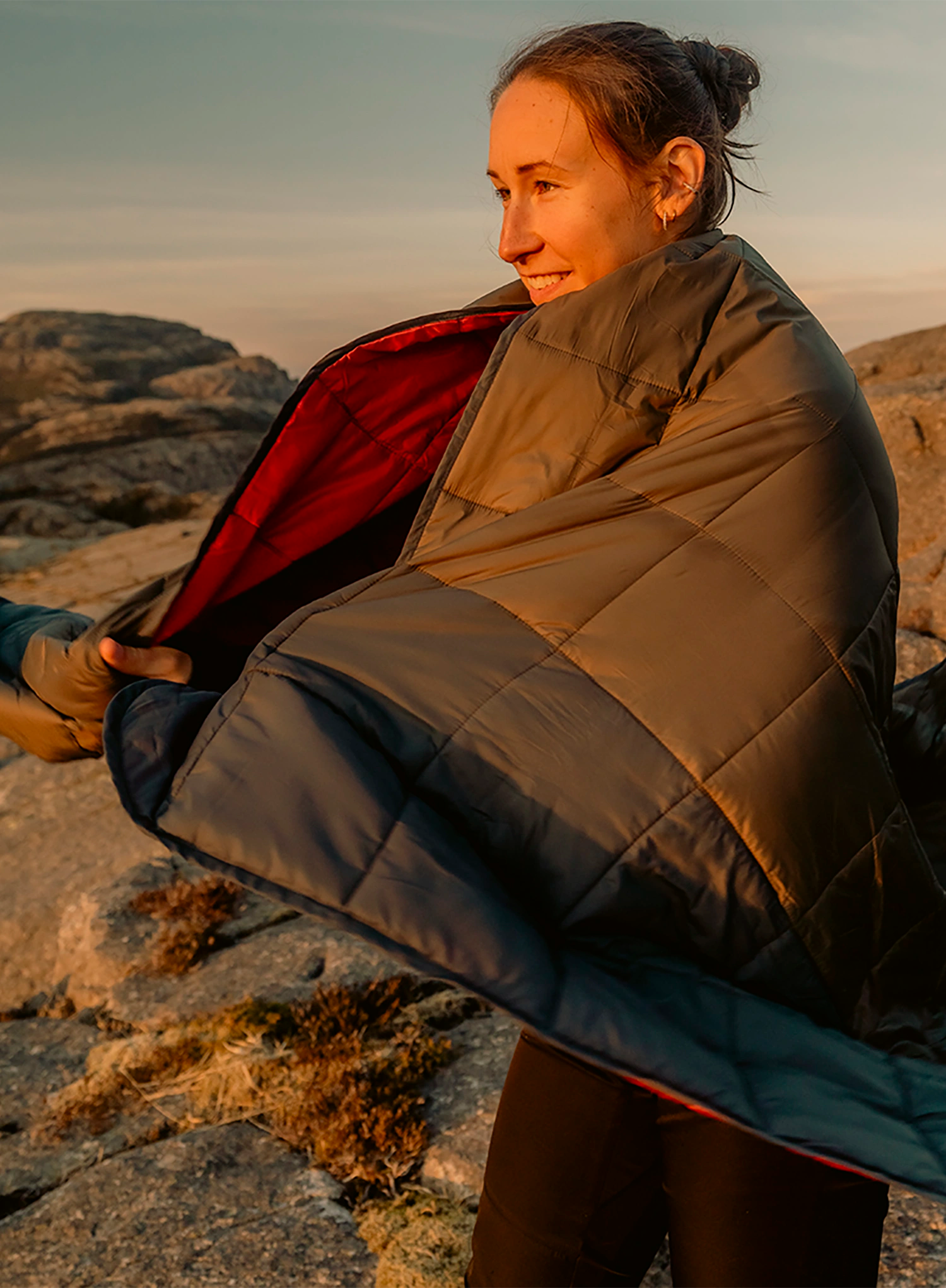 Robens Snowfall Quilt Paplan - grey/red
