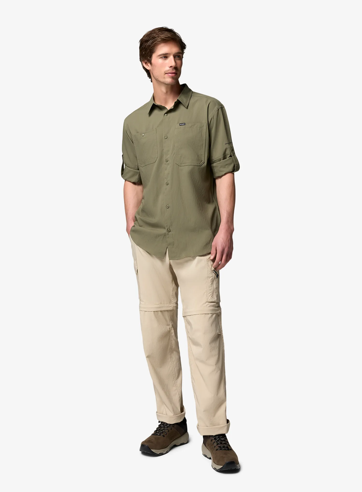 Columbia Silver Ridge Utility II LS Shirt Férfi ing - stone green