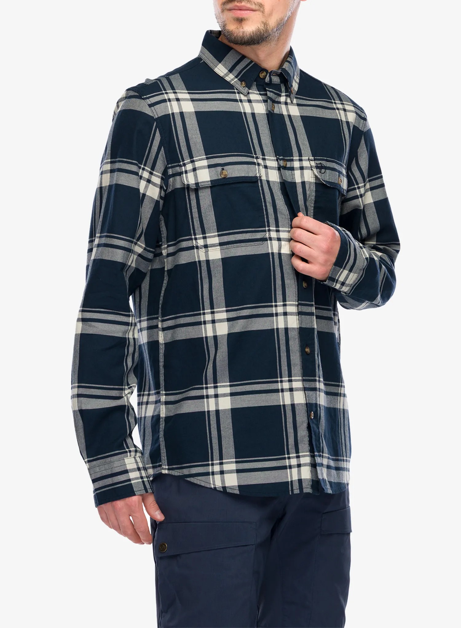 FjallravenOvikLiteFlannelShirtdarknavychalkwhite7323451148378A.webp