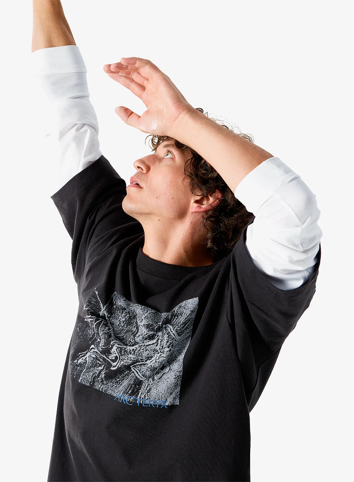 Arcteryx Kragg Cotton Lithographica SS Pamutpóló - black