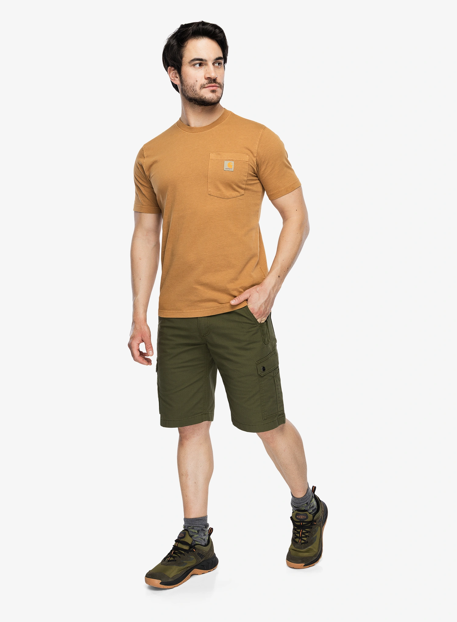Carhartt Irvine Relaxed Garment Dyed T-Shirt Pamutpóló - carhartt brown