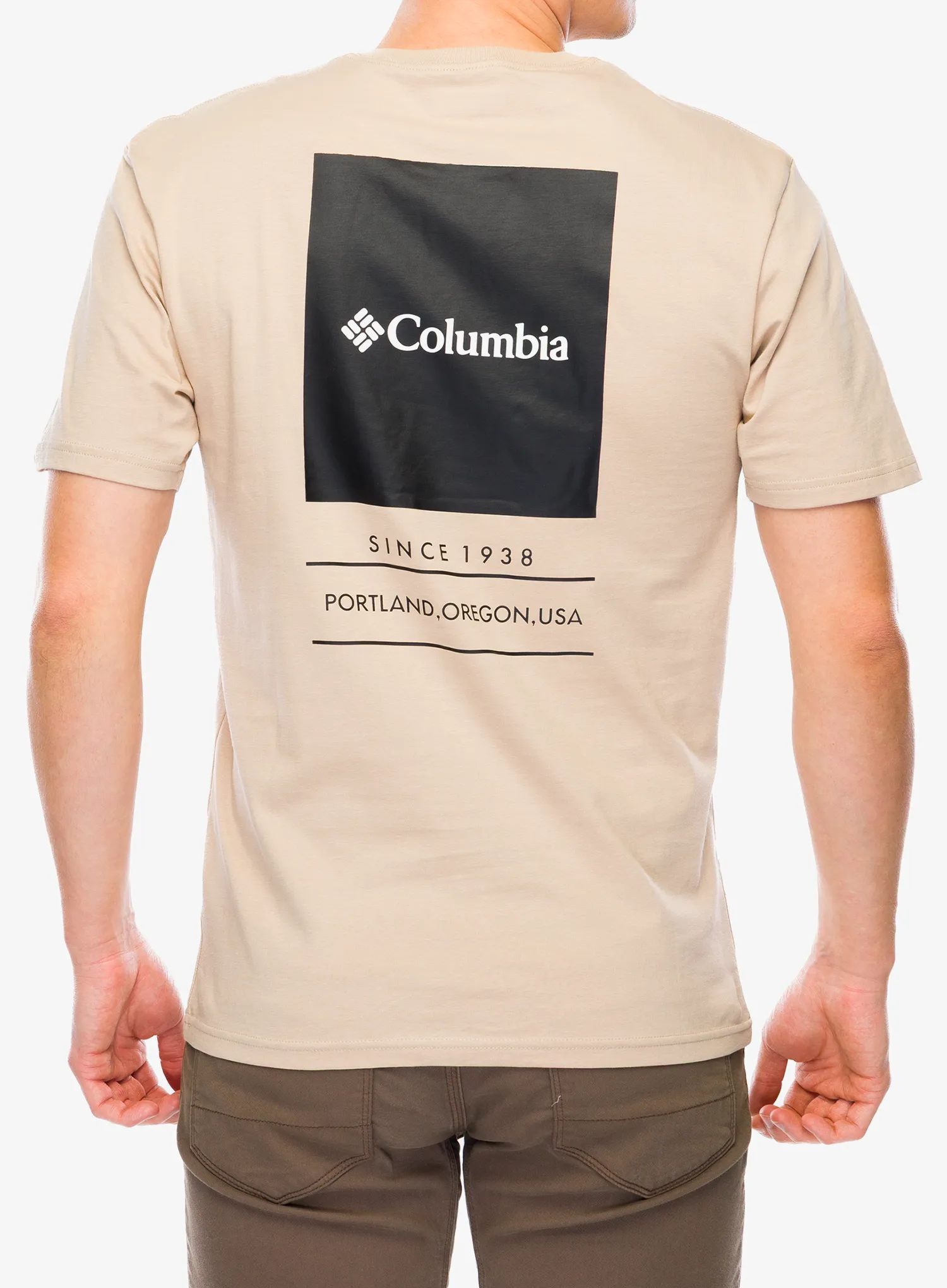 Columbia Barton Springs S/S Graphic Tee Pamutpóló - ancient fossil