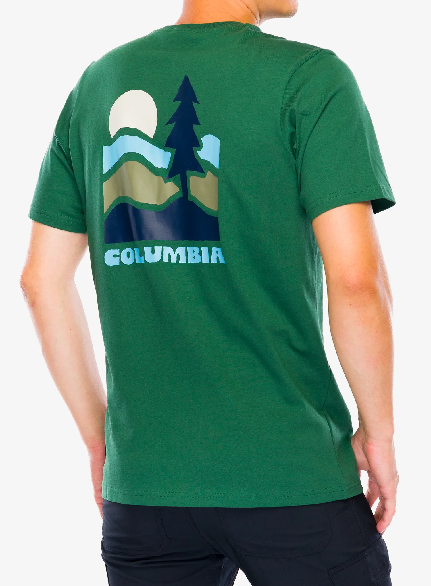 Columbia Explorers Canyon Back S/S Tee Pamutpóló - rain forest/get hiked