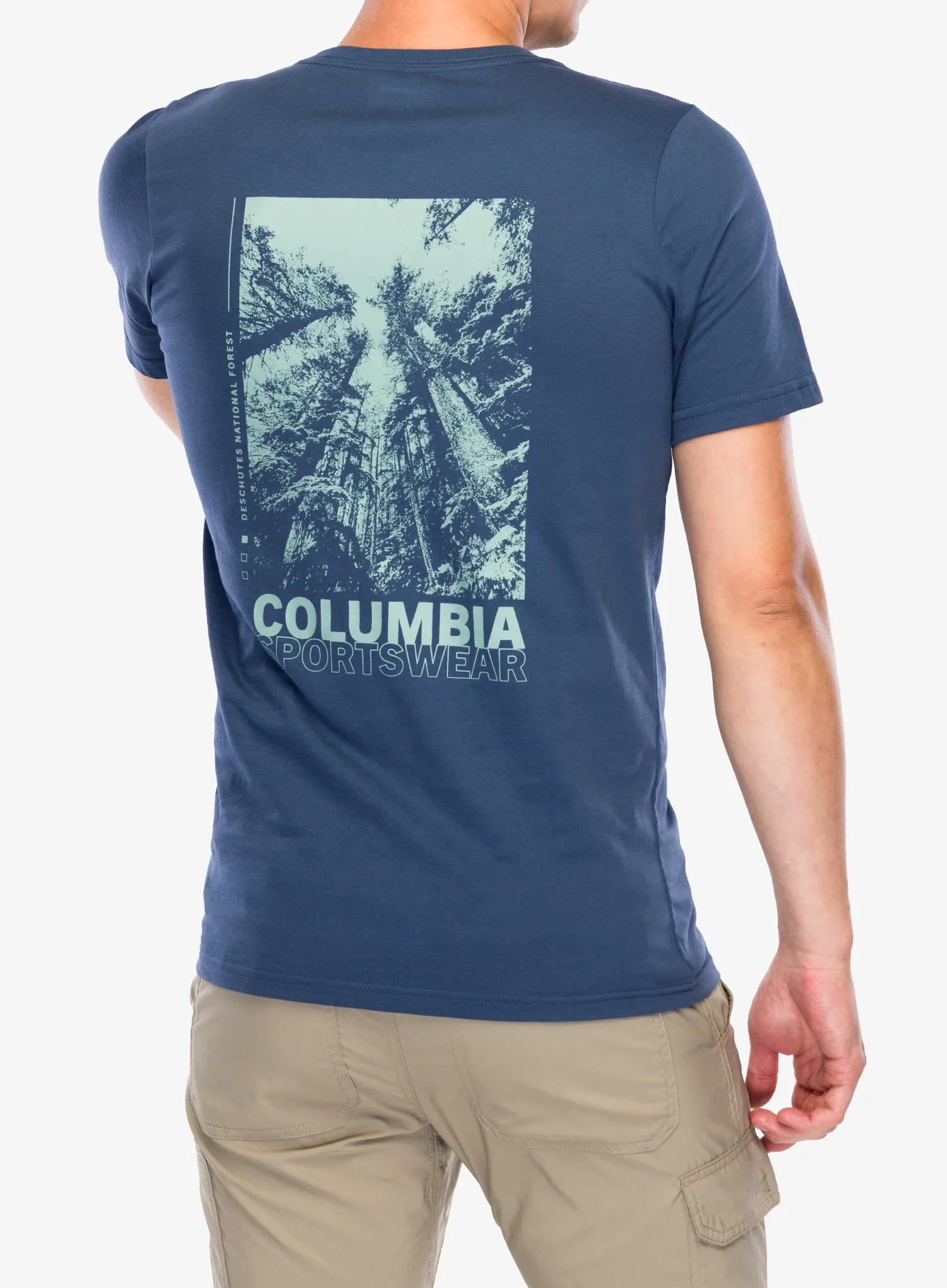 Columbia Rapid Ridge Back Graphic Tee II Pamutpóló - dark mountain/amazing heights