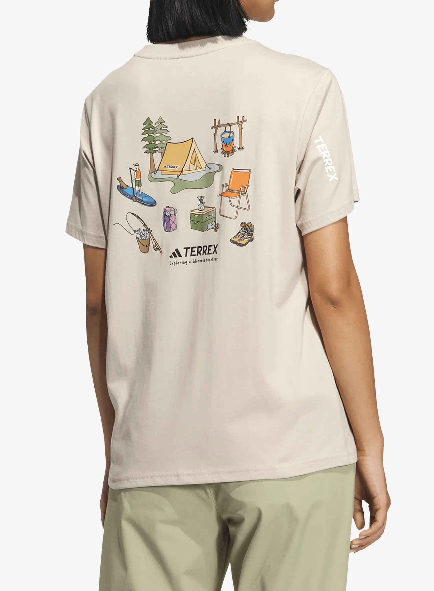 adidas TERREX Xploric Polygiene Graphic T-shirt Női pamutpóló - wonder taupe