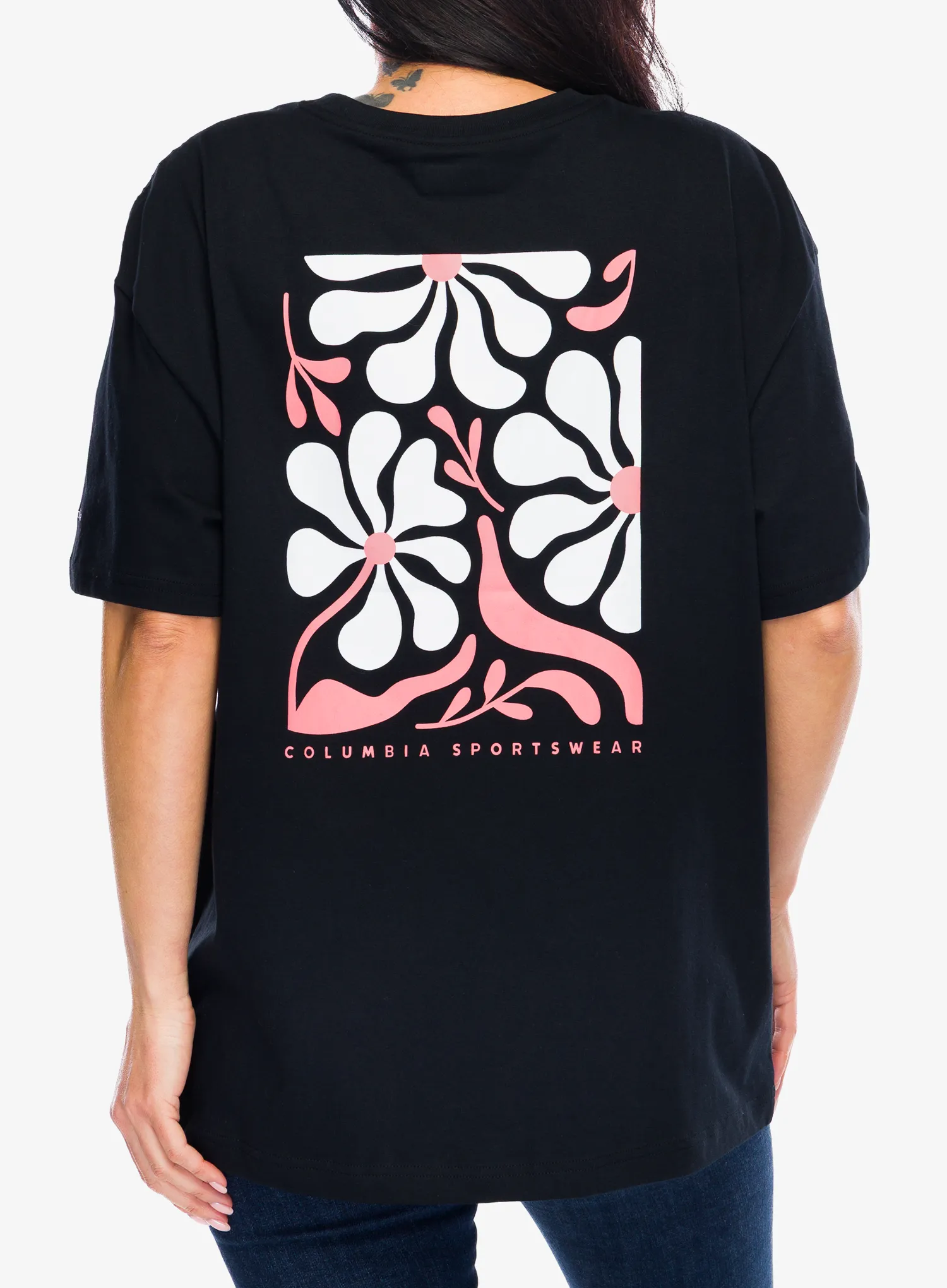 Columbia Rolling Bend Graphic Oversized Tee Női pamutpóló - black/floral fun