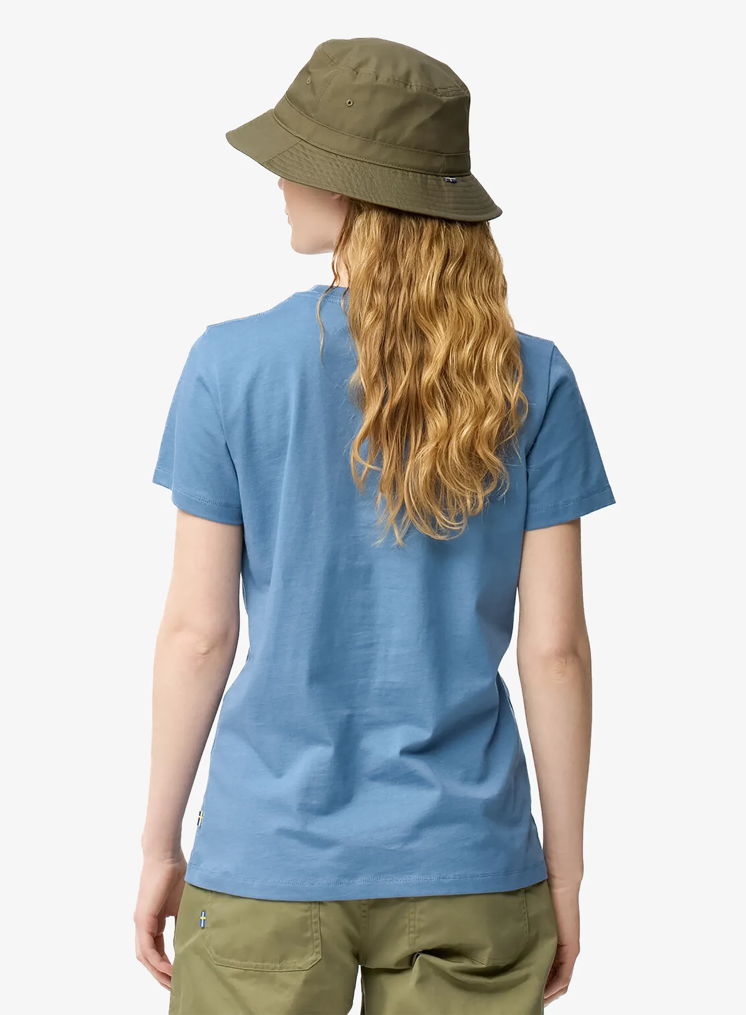 Fjallraven Fjallblomster Fox T-shirt Női pamutpóló - dawn blue