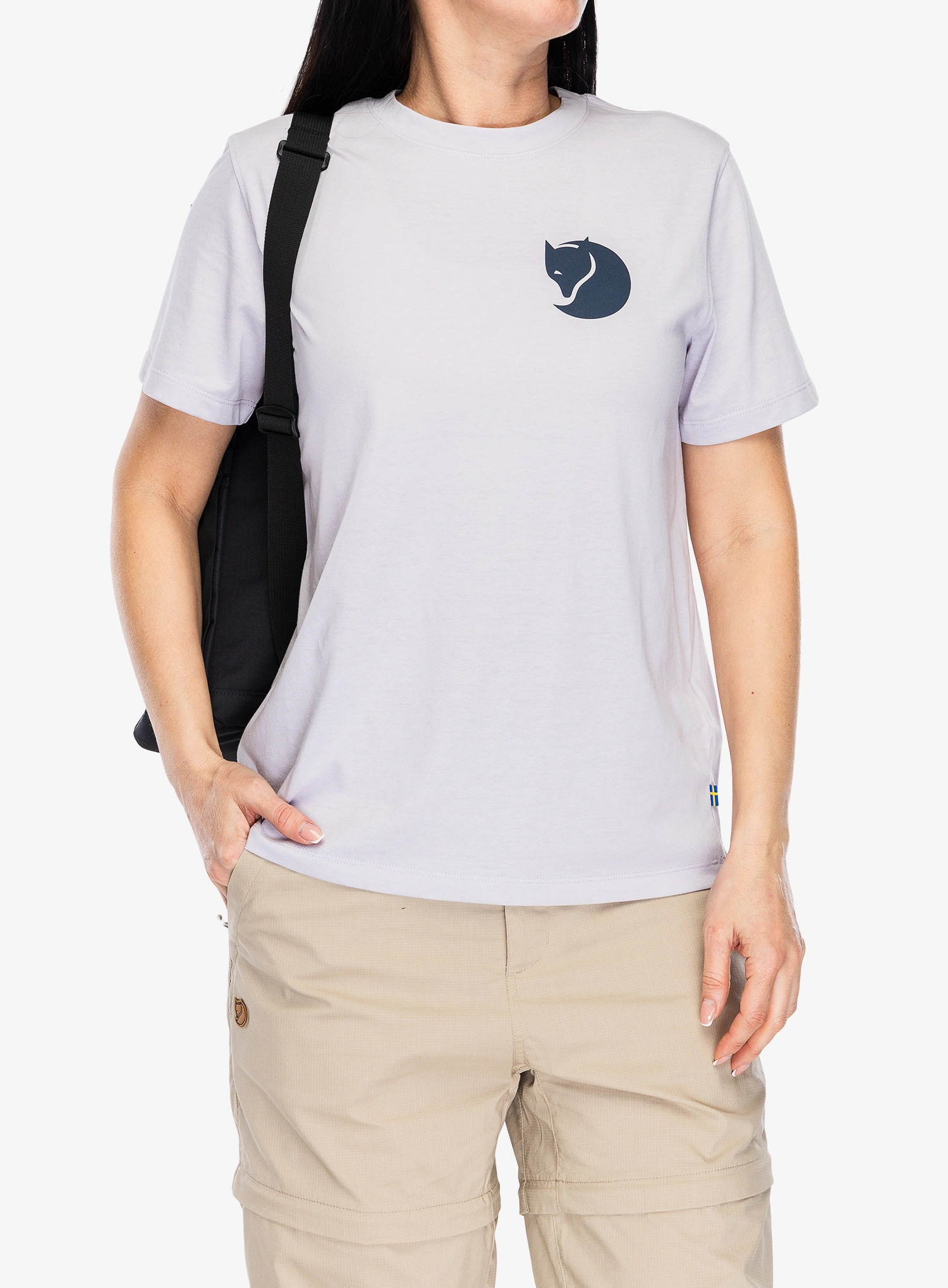 Fjallraven Fox Boxy Logo Tee Női pamutpóló - lavender mist