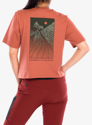 Salewa Eagle Sunset Loose T-Shirt Női pamutpóló - etruscan red