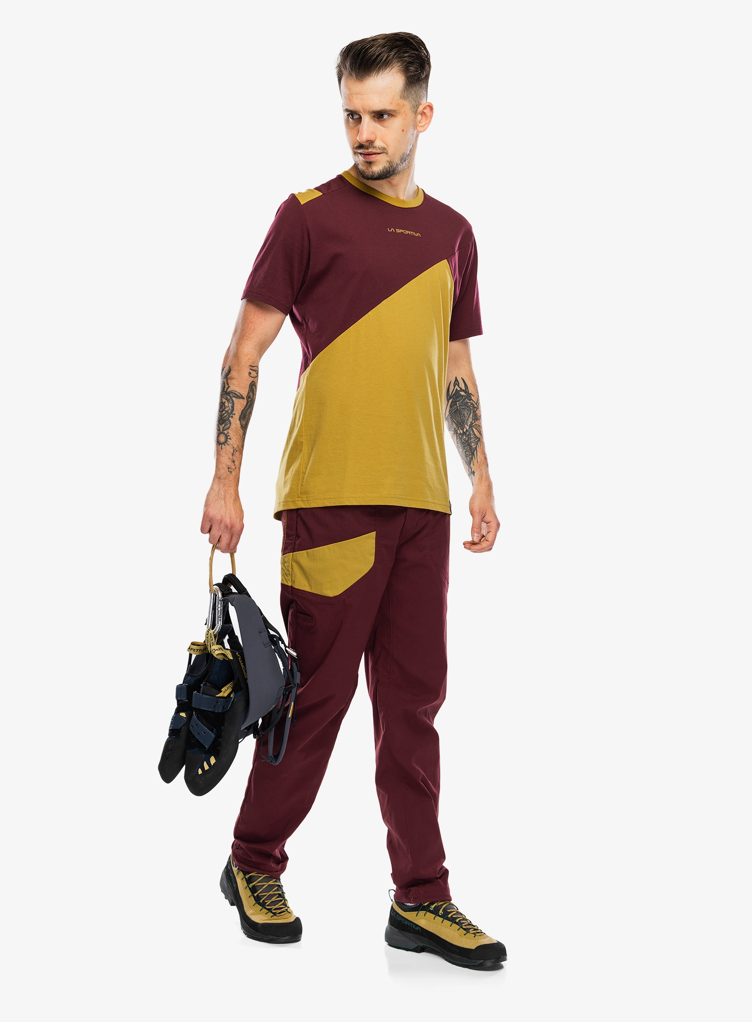 La Sportiva Dude T-Shirt Pamutpóló - savana/redwood