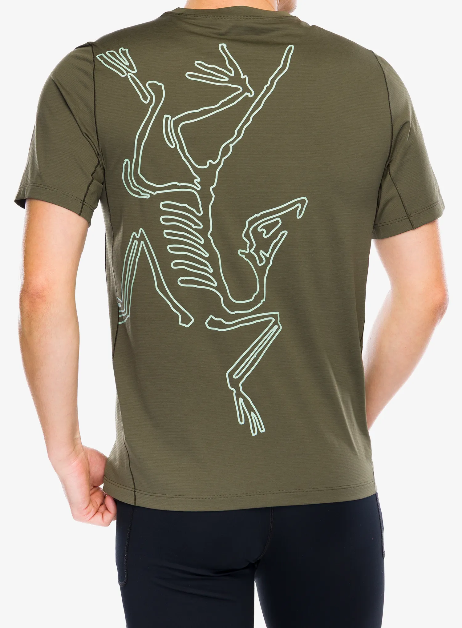 Arcteryx Cormac ArcBird Logo SS Futópóló - tatsu heather/stone green