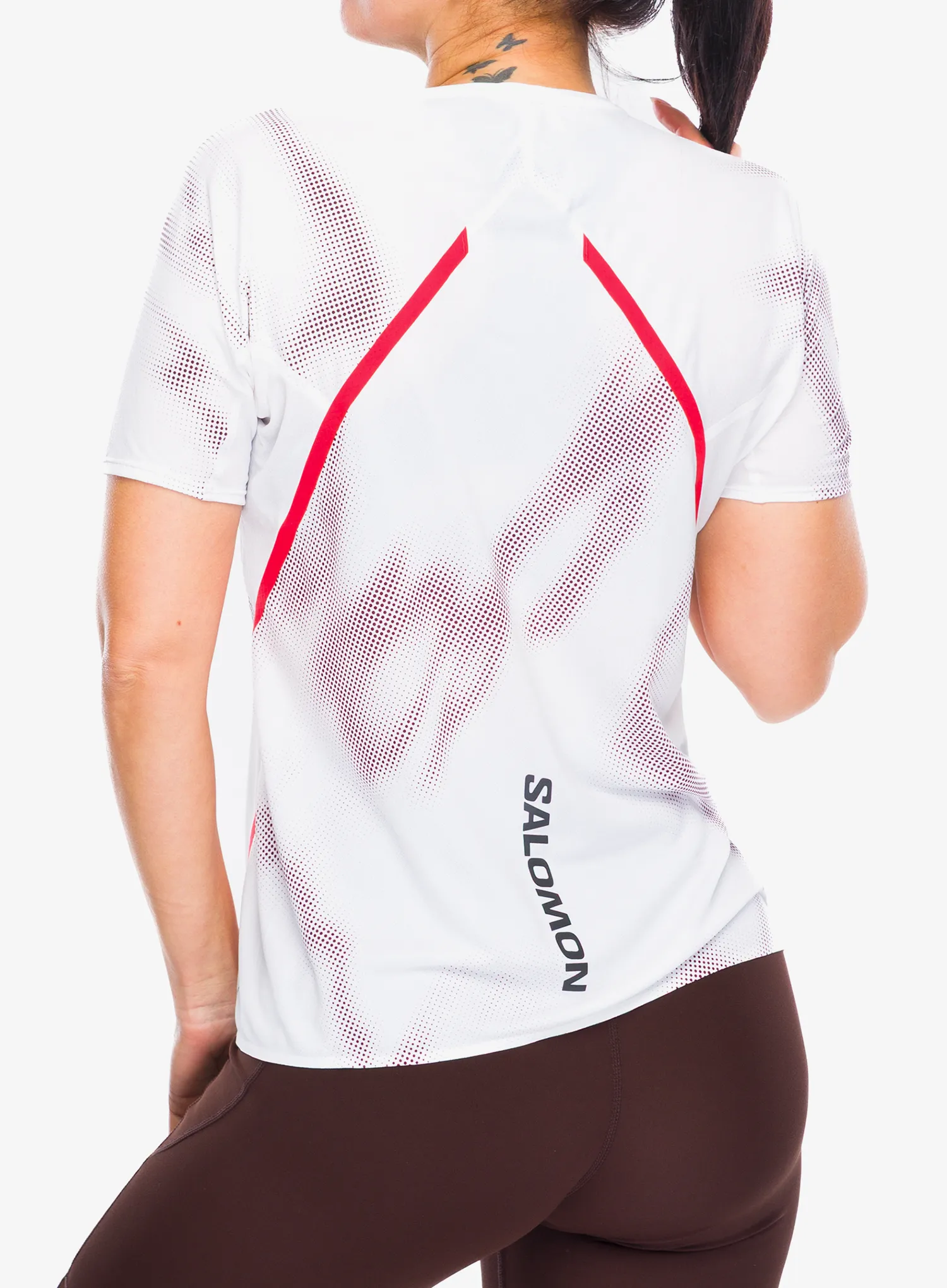 Salomon S/Lab Speed Tee Női futópóló - white/andorra