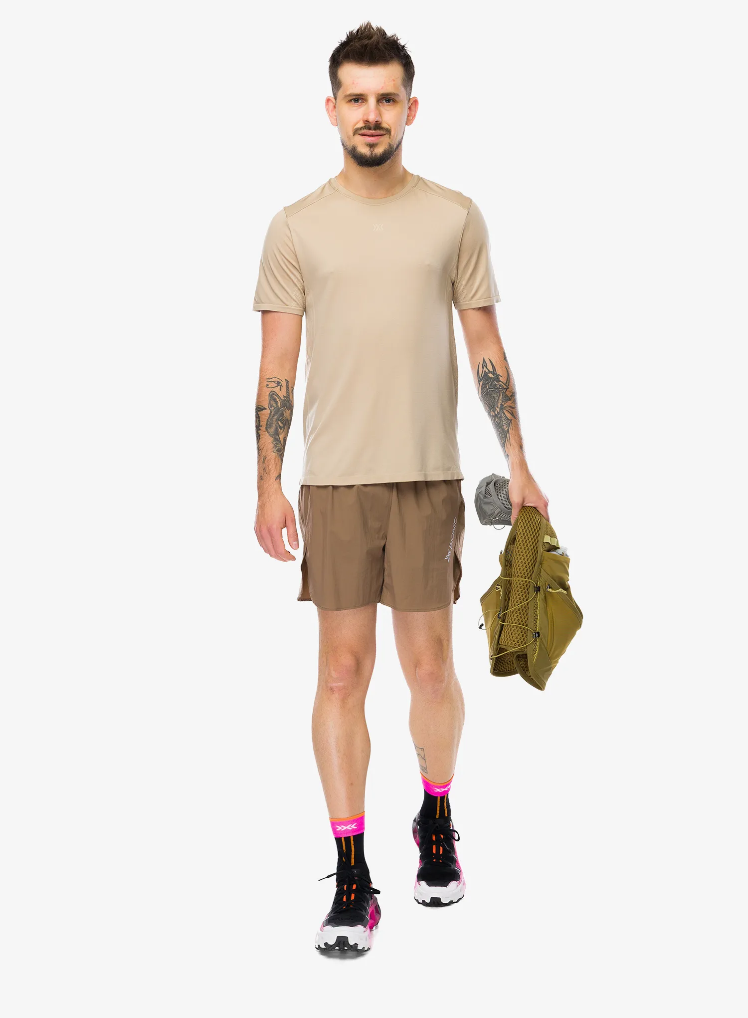 X-Bionic Xceed Run Discover Shirt Futópóló - sand