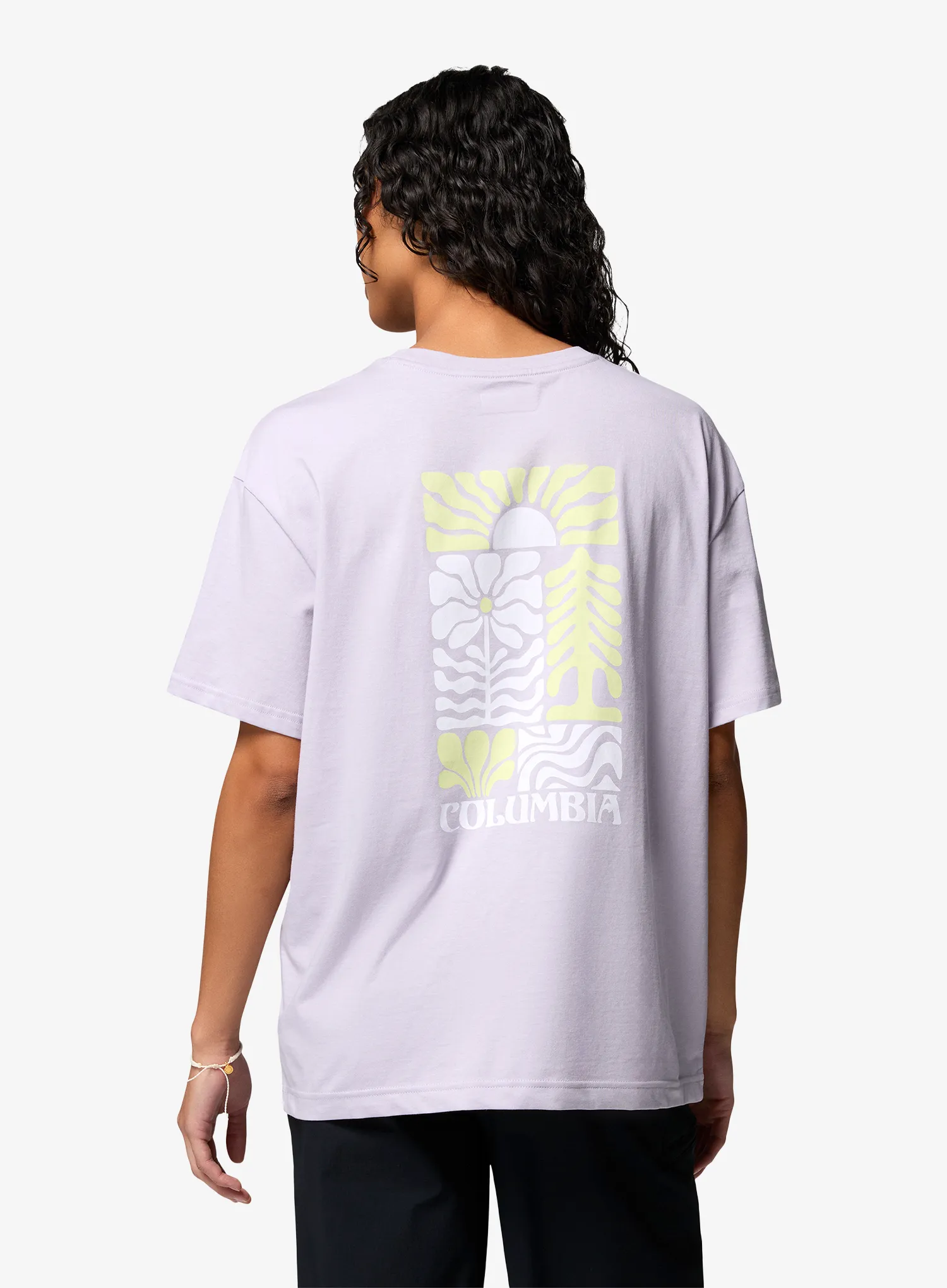 Columbia Rolling Bend Graphic Oversized Tee Női póló - lavender pearl/floral groove