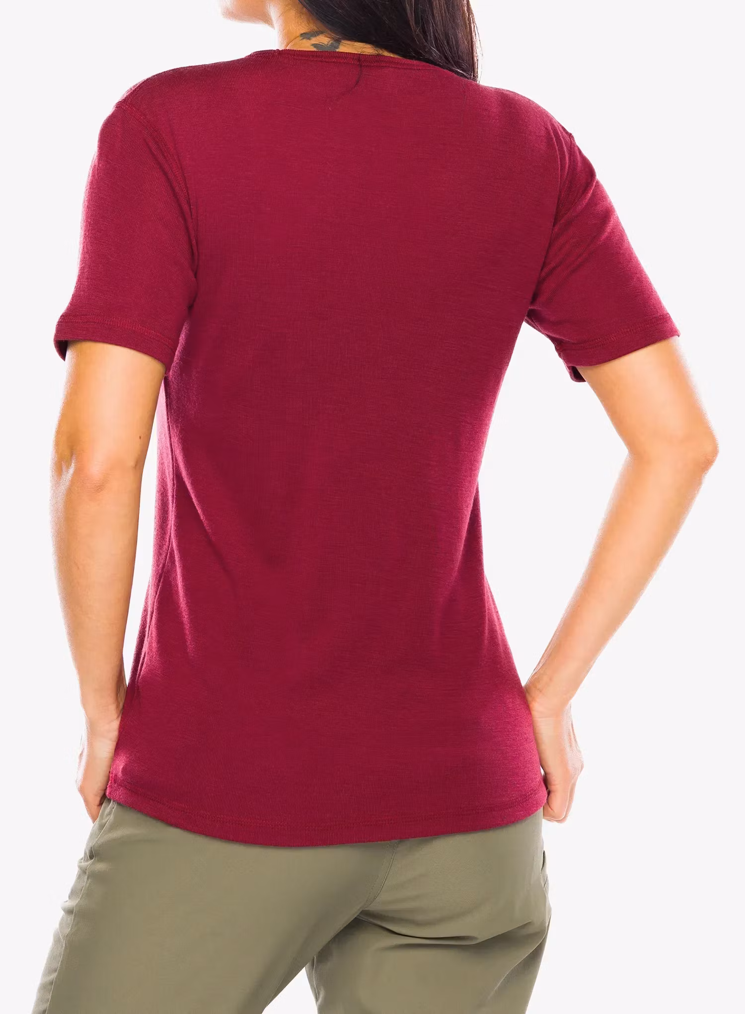 Dovre 100% Merino Wool Női póló - red