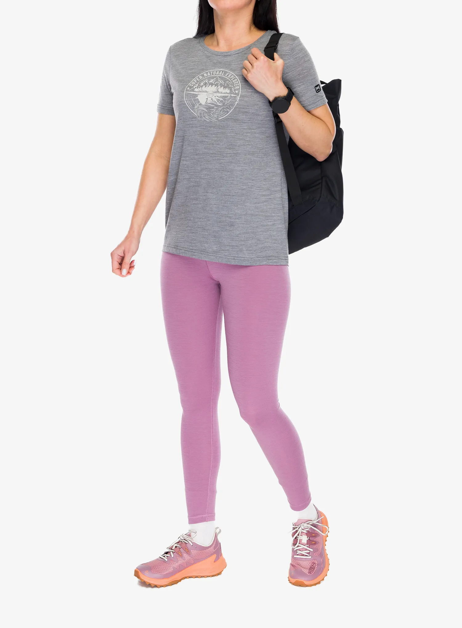 Super.natural Exploring TEE Női póló - cashmere grey mel/wht stone